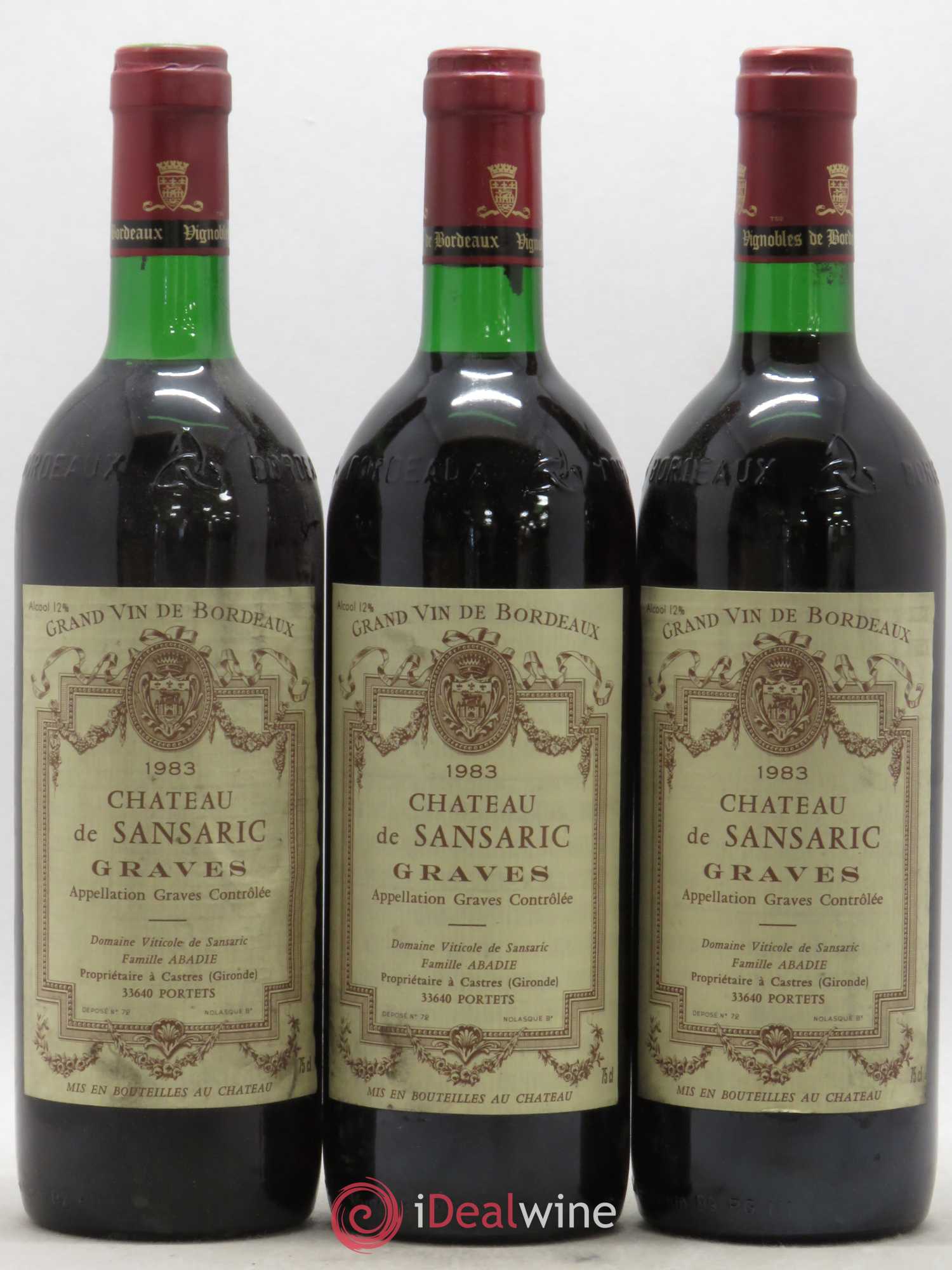 Graves Château de Sansaric (sans prix de réserve) 1983 - Posten von 6 Flaschen - 1