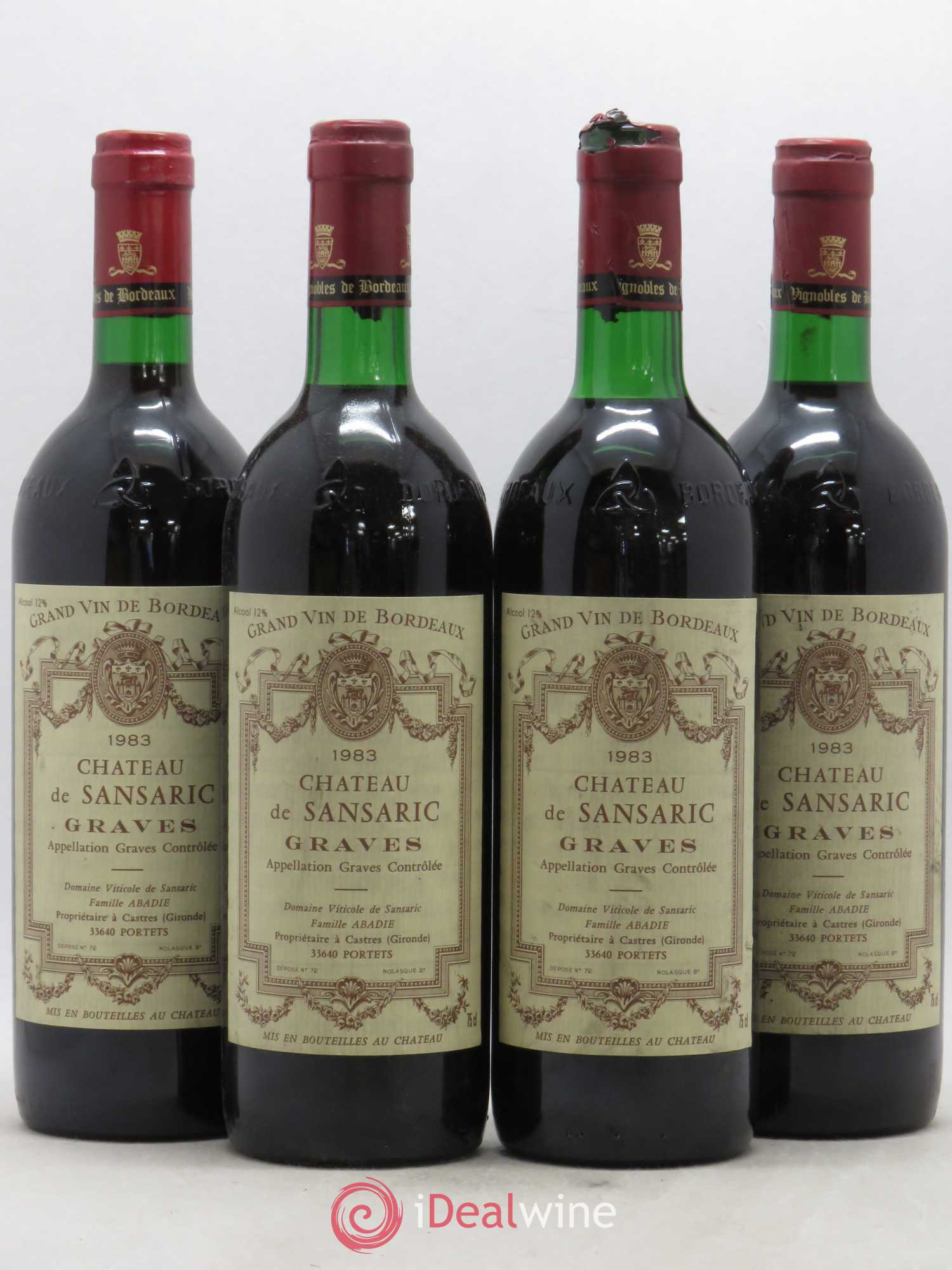 Graves Château de Sansaric (sans prix de réserve) 1983 - Posten von 4 Flaschen - 0