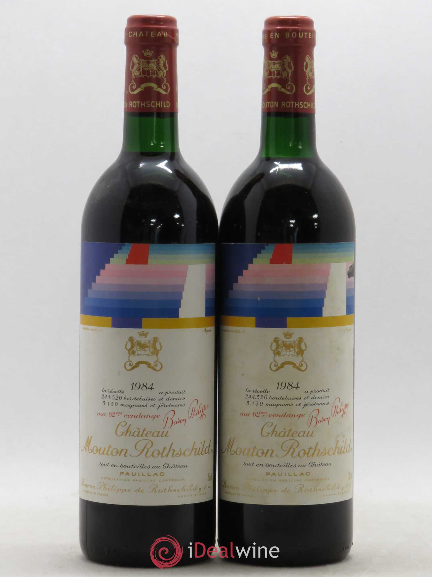 Château Mouton Rothschild 1er Grand Cru Classé 1984 - Lot de 2 bouteilles - 0