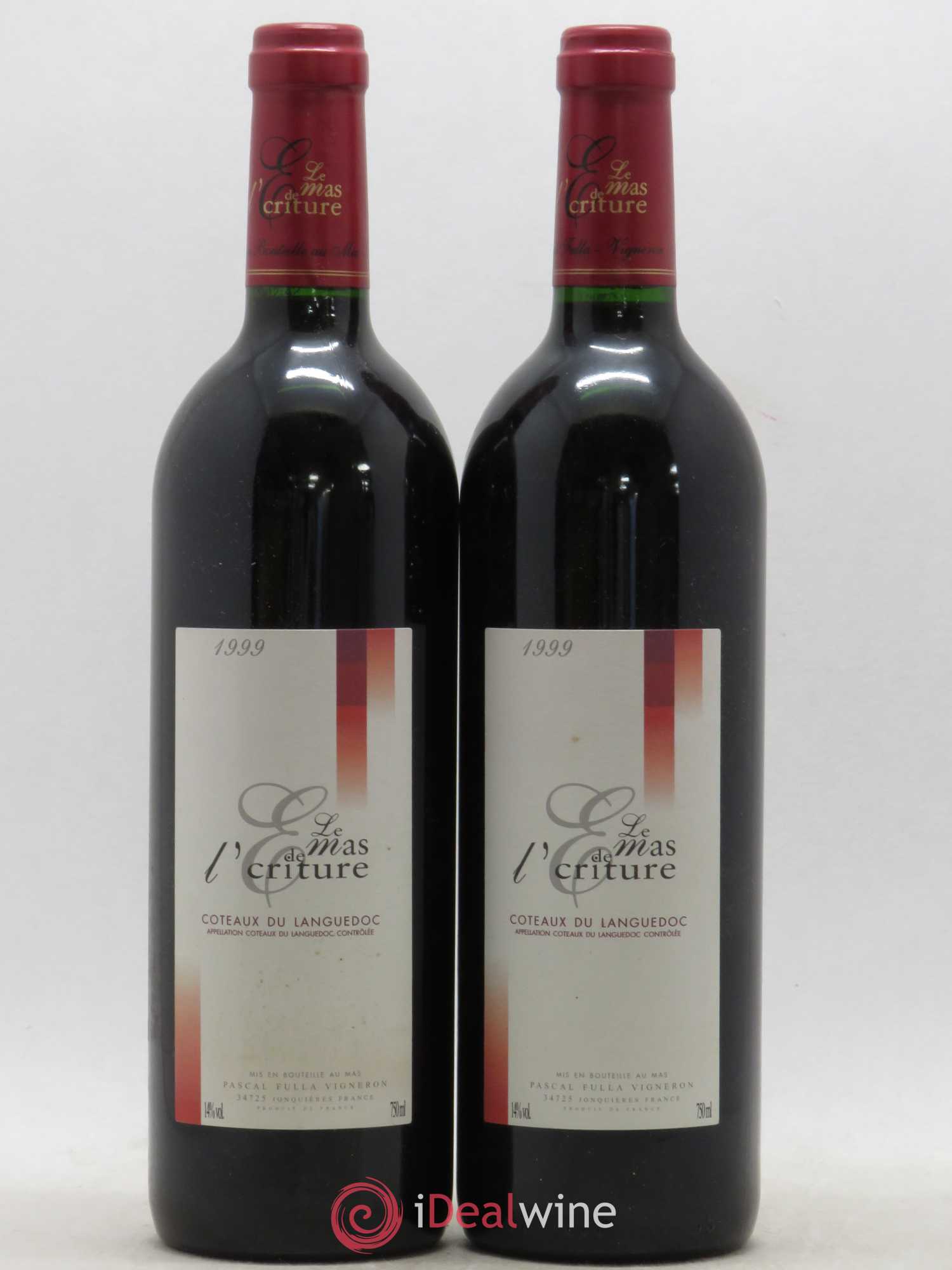 Coteaux du Languedoc Le Mas de l'Ecriture (sans prix de réserve) 1999 - Posten von 2 Flaschen - 0