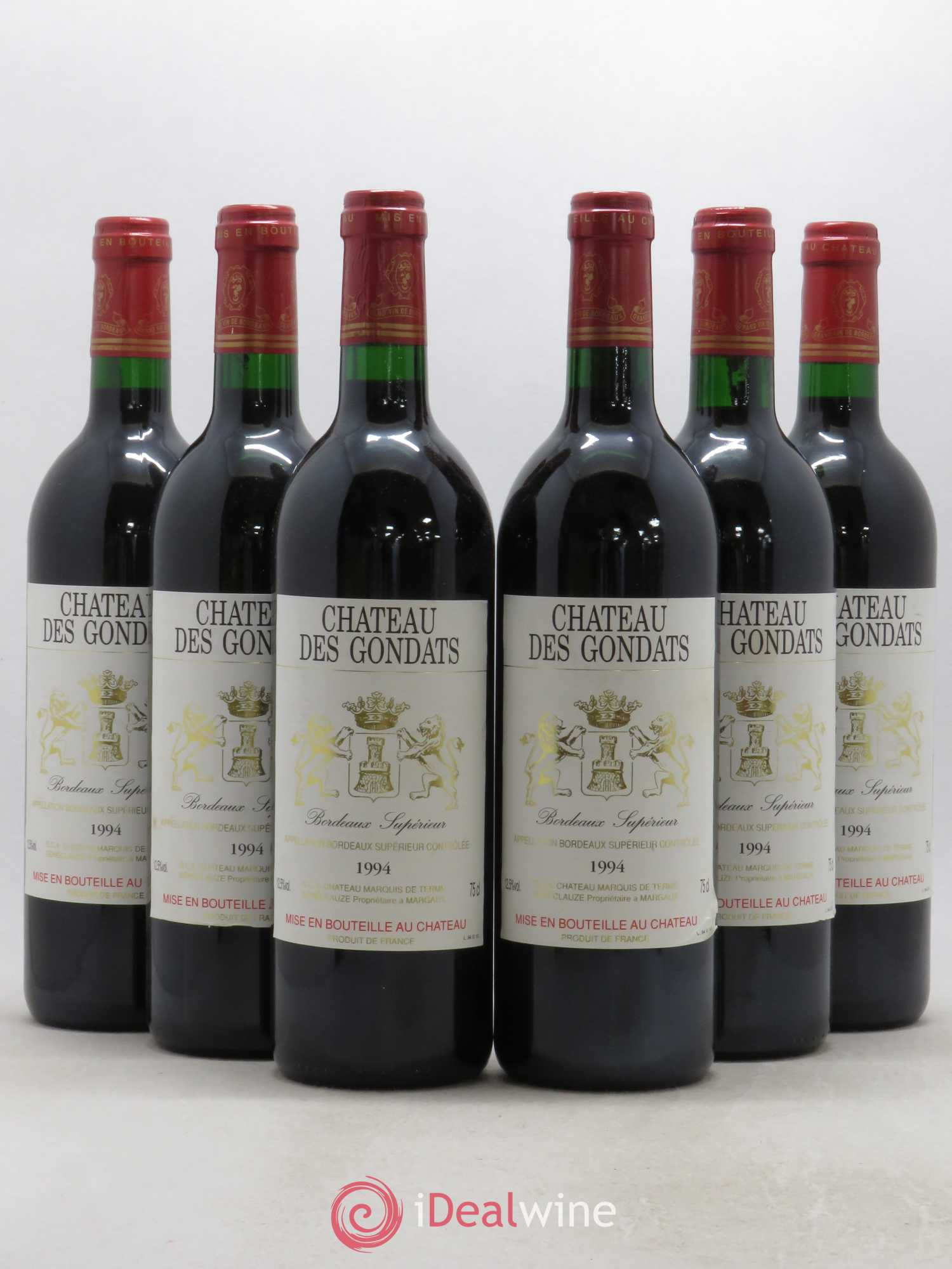 Bordeaux Supérieur Chateau des Gondats (sans prix de réserve) 1994 - Posten von 6 Flaschen - 0