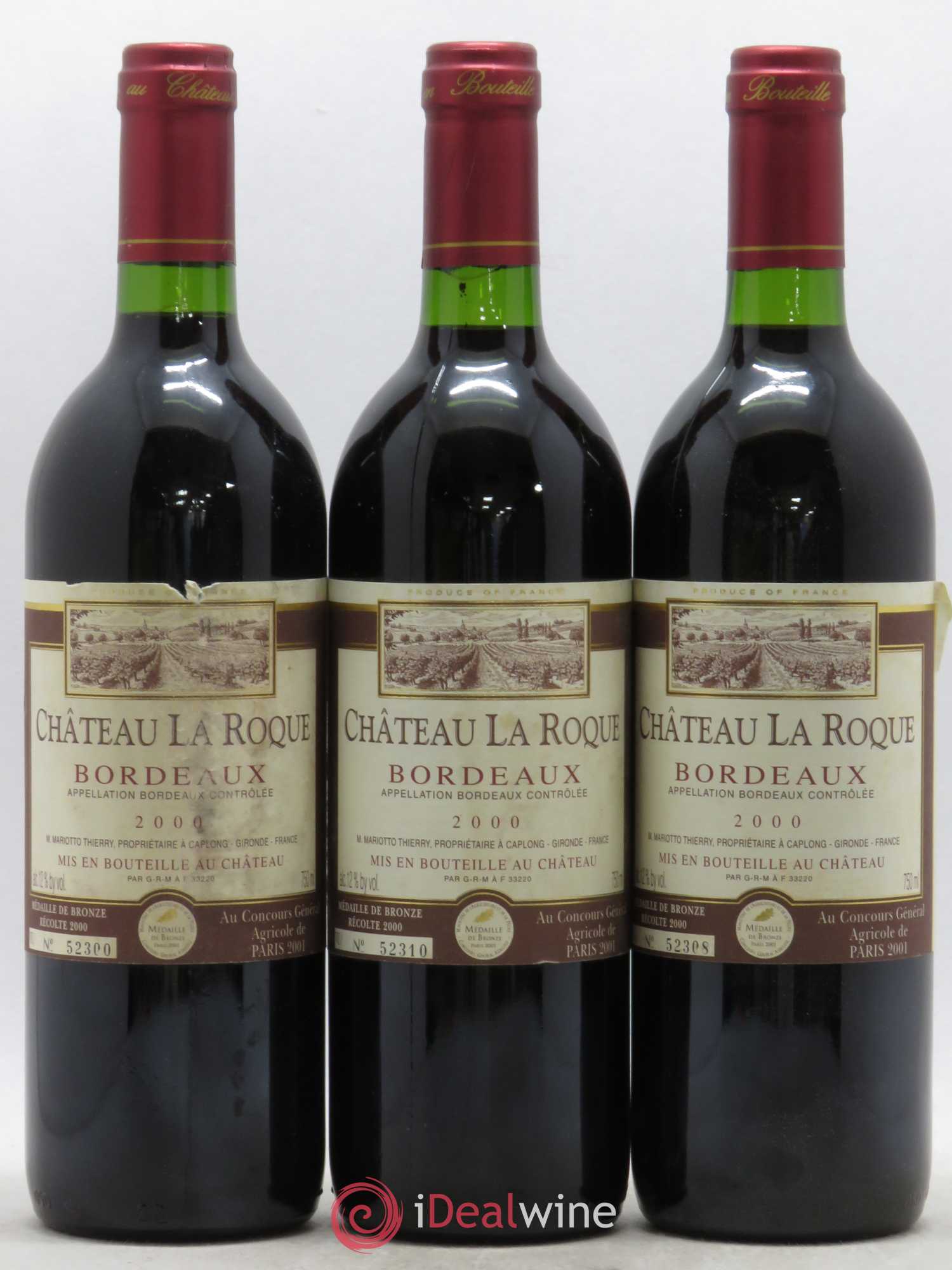 Bordeaux Château La Roque (sans prix de réserve) 2000 - Posten von 6 Flaschen - 2