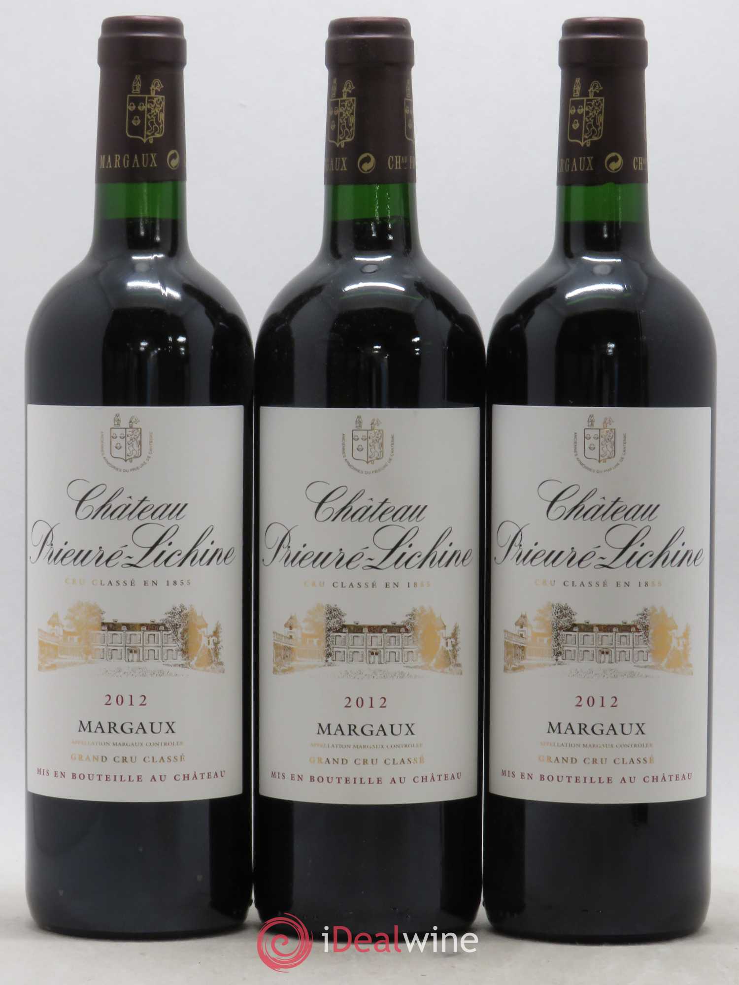 Château Prieuré Lichine 4ème Grand Cru Classé (sans prix de réserve) 2012 - Lot de 3 bouteilles - 0