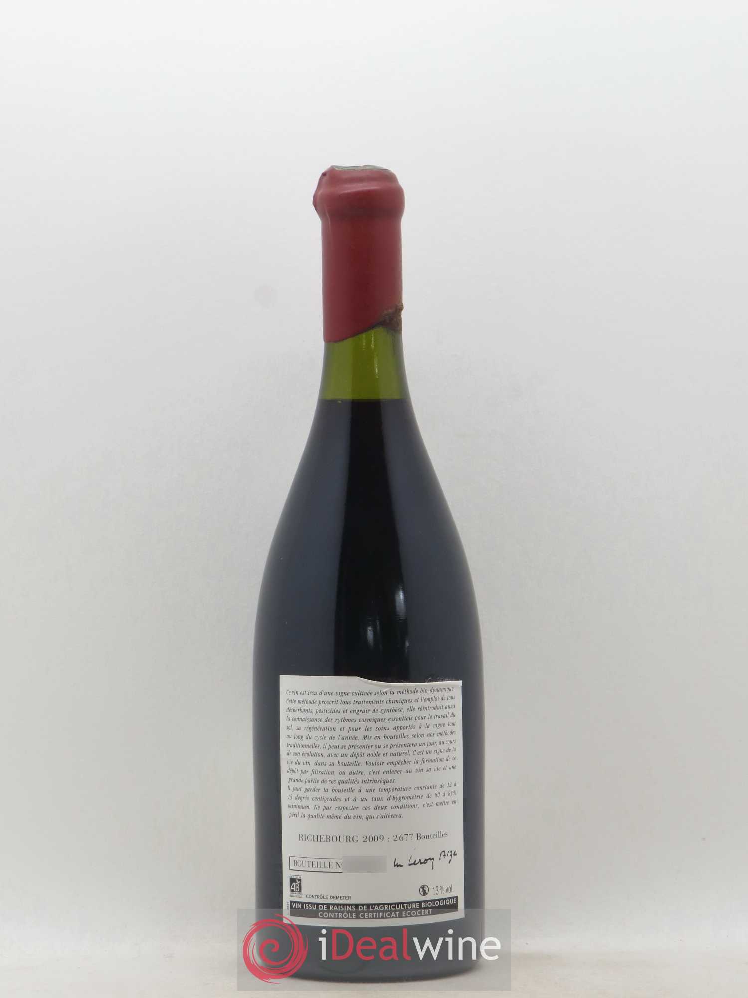 Richebourg Grand Cru Leroy (Domaine) 2009 - Lot de 1 bouteille - 1