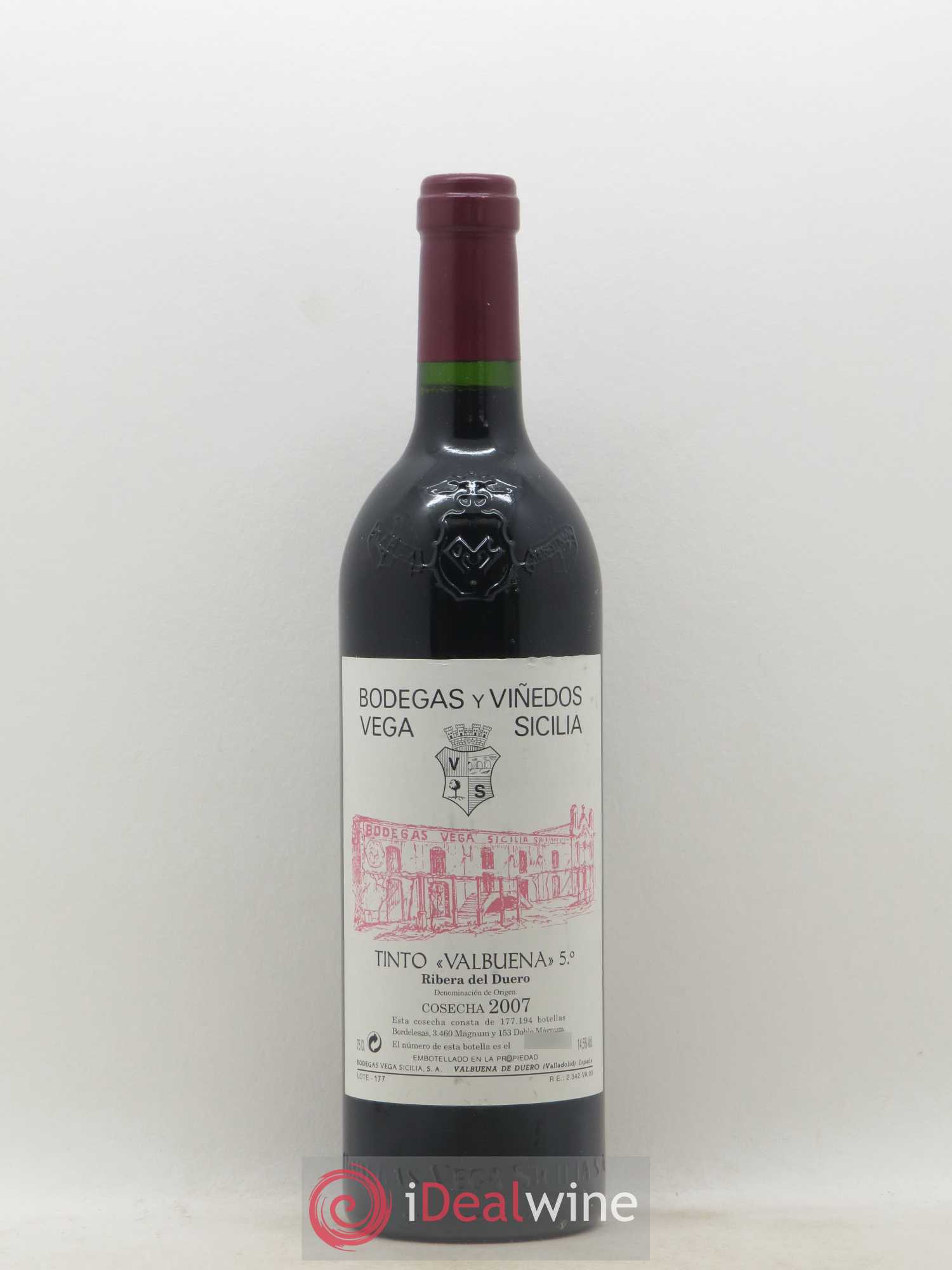 Ribera Del Duero DO Vega Sicilia Valbuena 5 ano Famille Alvarez (senza prezzo di riserva) 2007 - Lotto di 1 bottiglia - 0