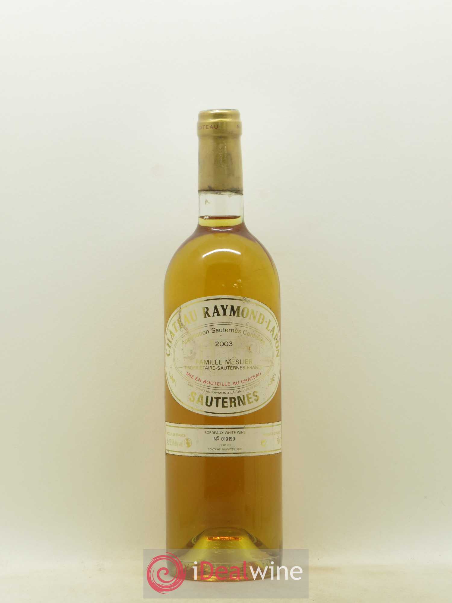 Château Raymond Lafon (senza prezzo di riserva) 2003 - Lotto di 1 bottiglia - 0