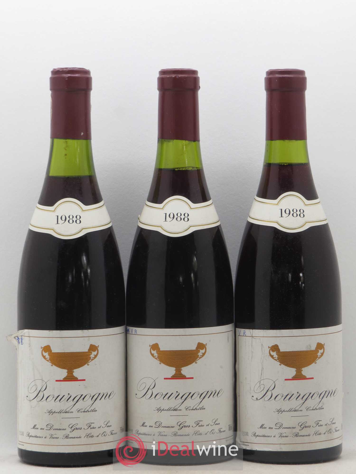 Bourgogne Gros Frère & Soeur (sans prix de réserve) 1988 - Lot de 3 bouteilles - 0