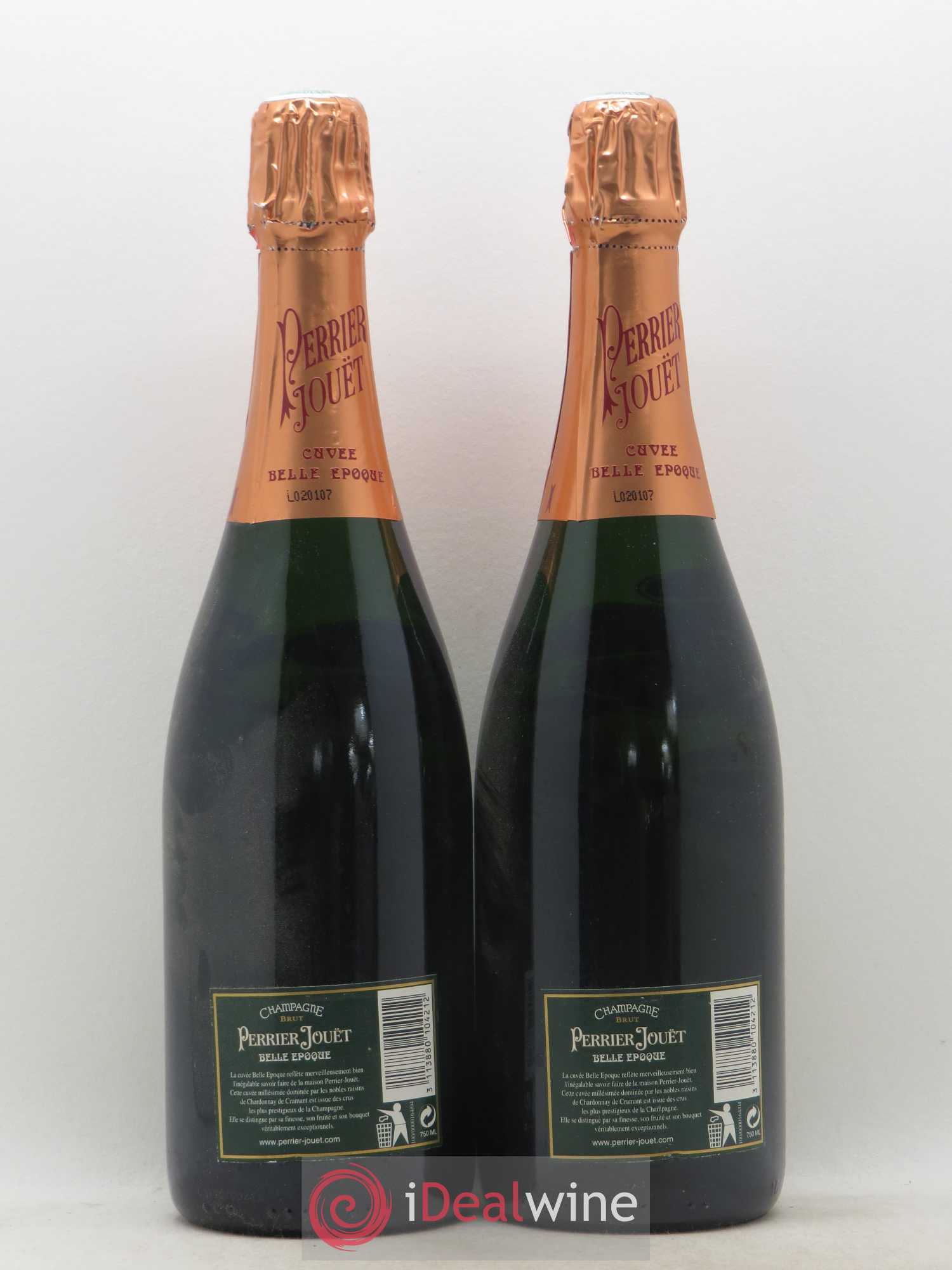 Cuvée Belle Epoque Brut Perrier-Jouët Brut (sans prix de réserve) 1996 - Lot de 2 bouteilles - 1