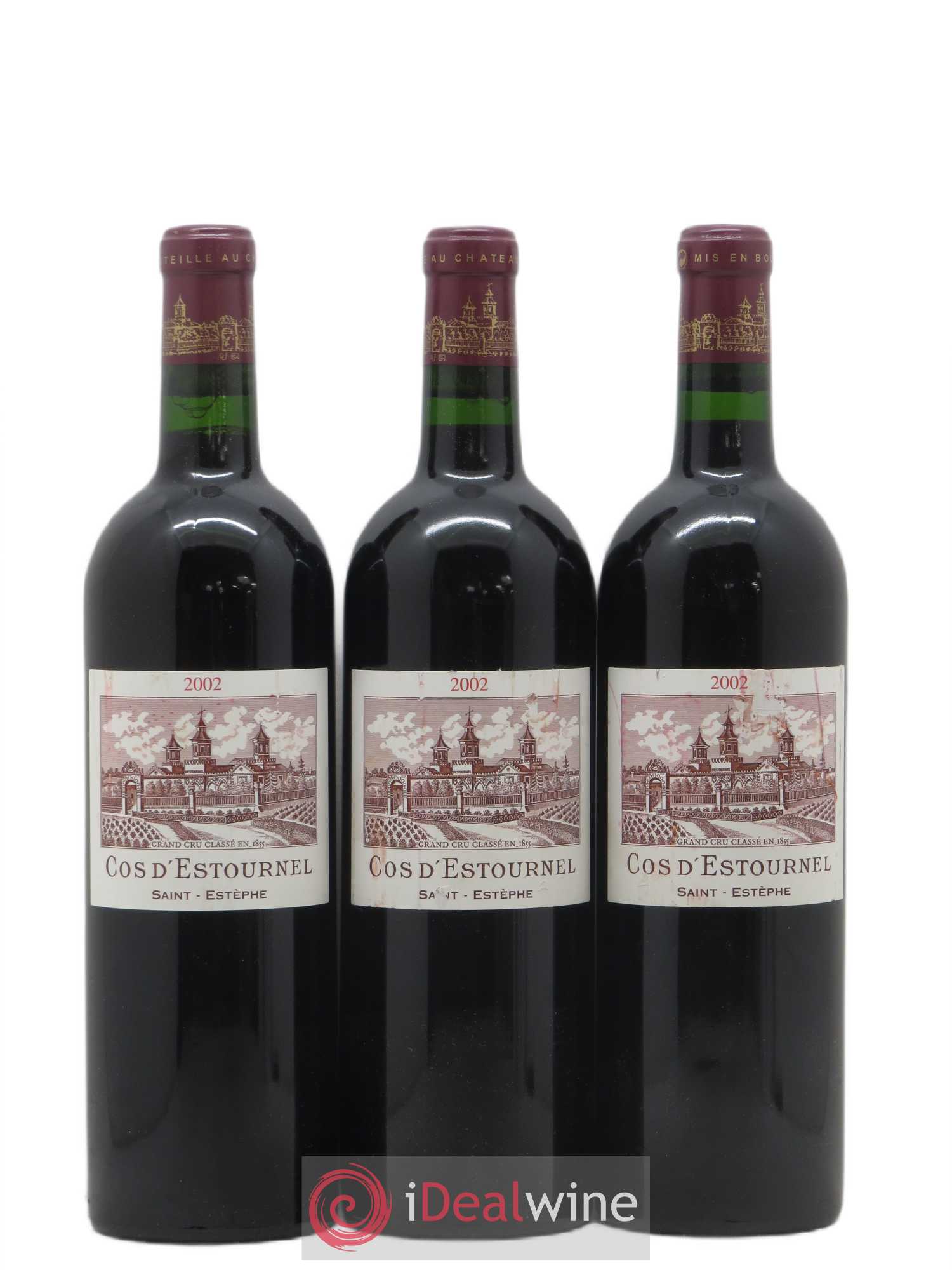 Cos d'Estournel 2ème Grand Cru Classé (sans prix de réserve) 2002 - Lot de 3 bouteilles - 0