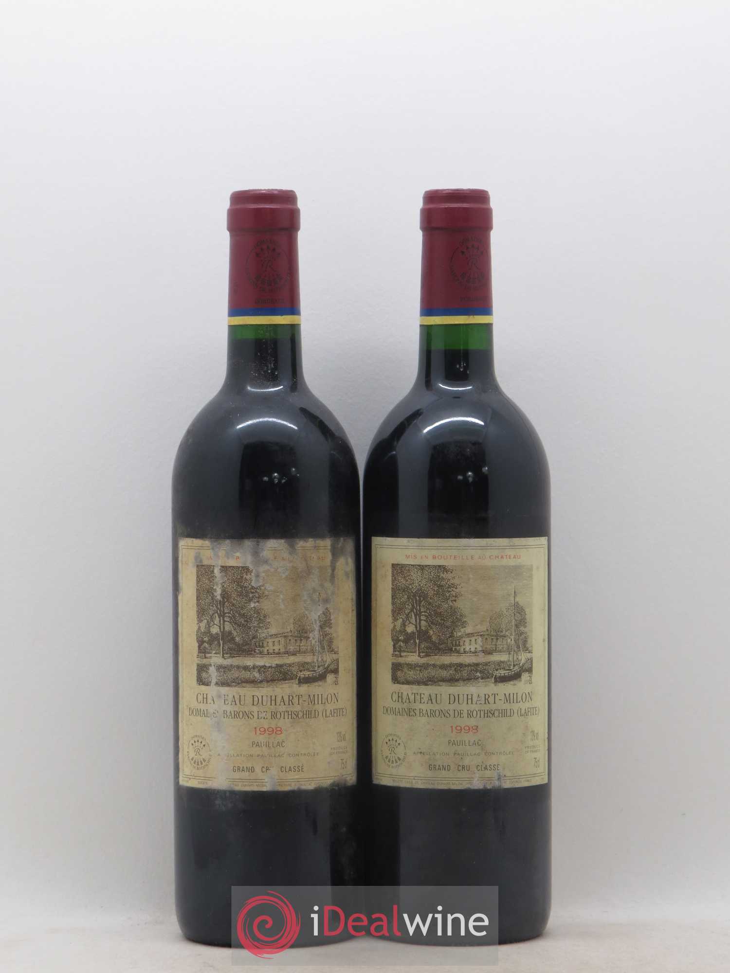 Château Duhart-Milon 4ème Grand Cru Classé (sans prix de réserve) (sans prix de réserve) 1998 - Lot de 2 bouteilles - 0