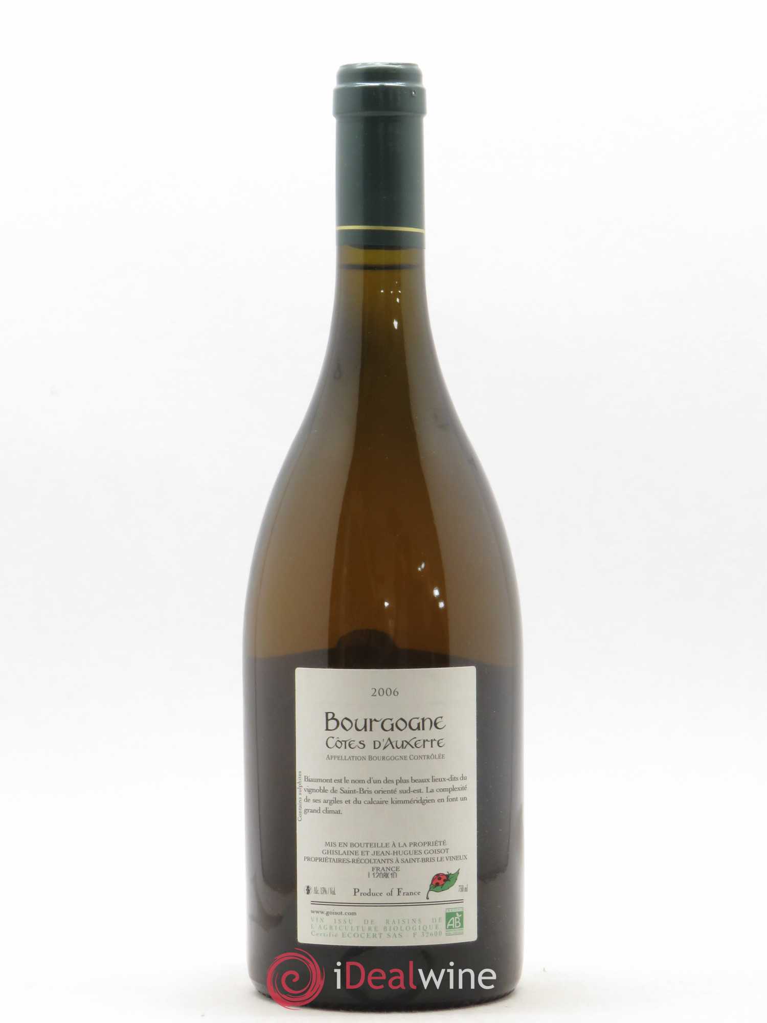 Bourgogne Côtes d'Auxerre Biaumont Goisot (sans prix de réserve) 2006 - Lot de 1 bouteille - 1