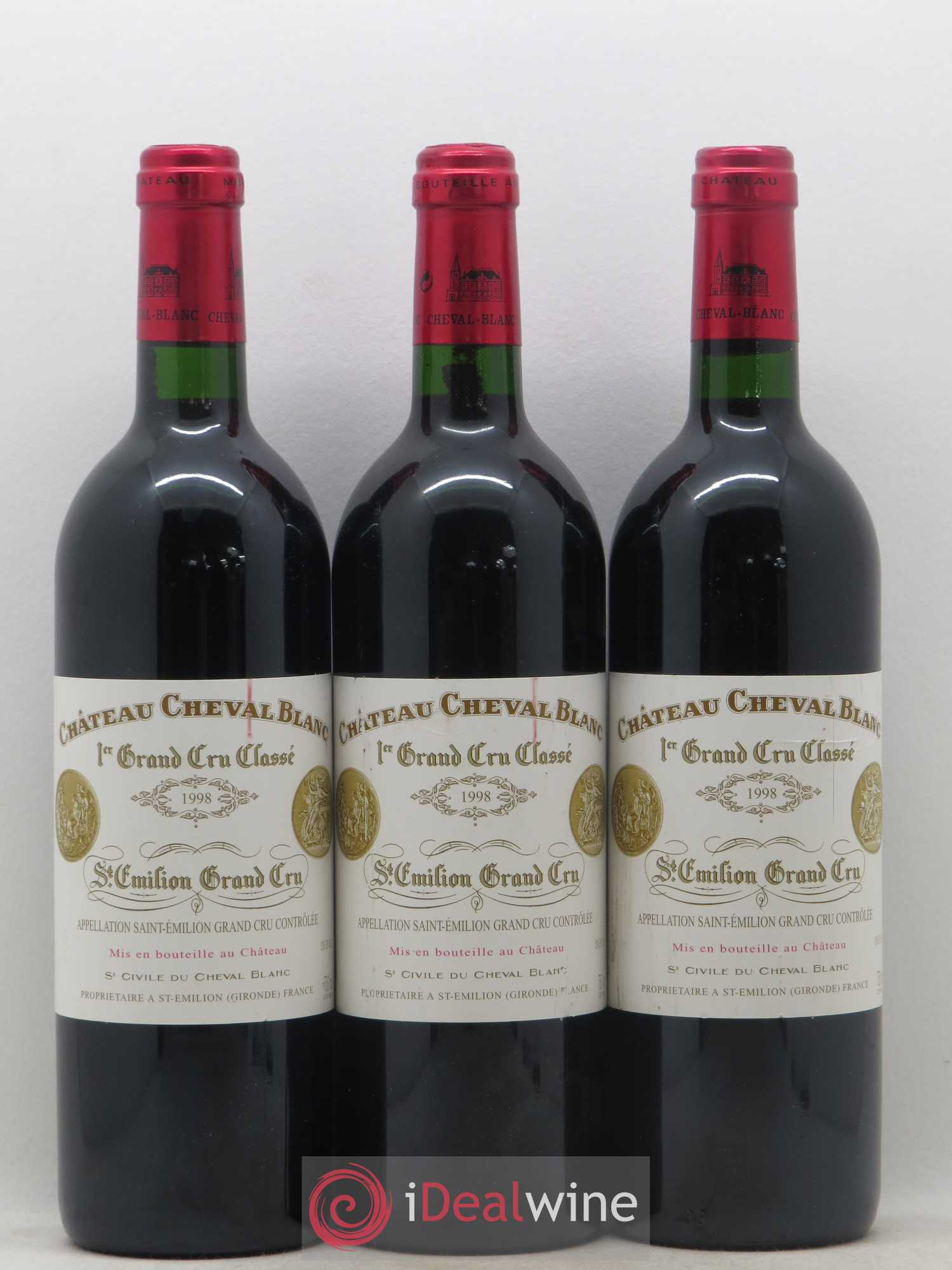 Château Cheval Blanc 1er Grand Cru Classé A 1998 - Lot de 3 bouteilles - 0