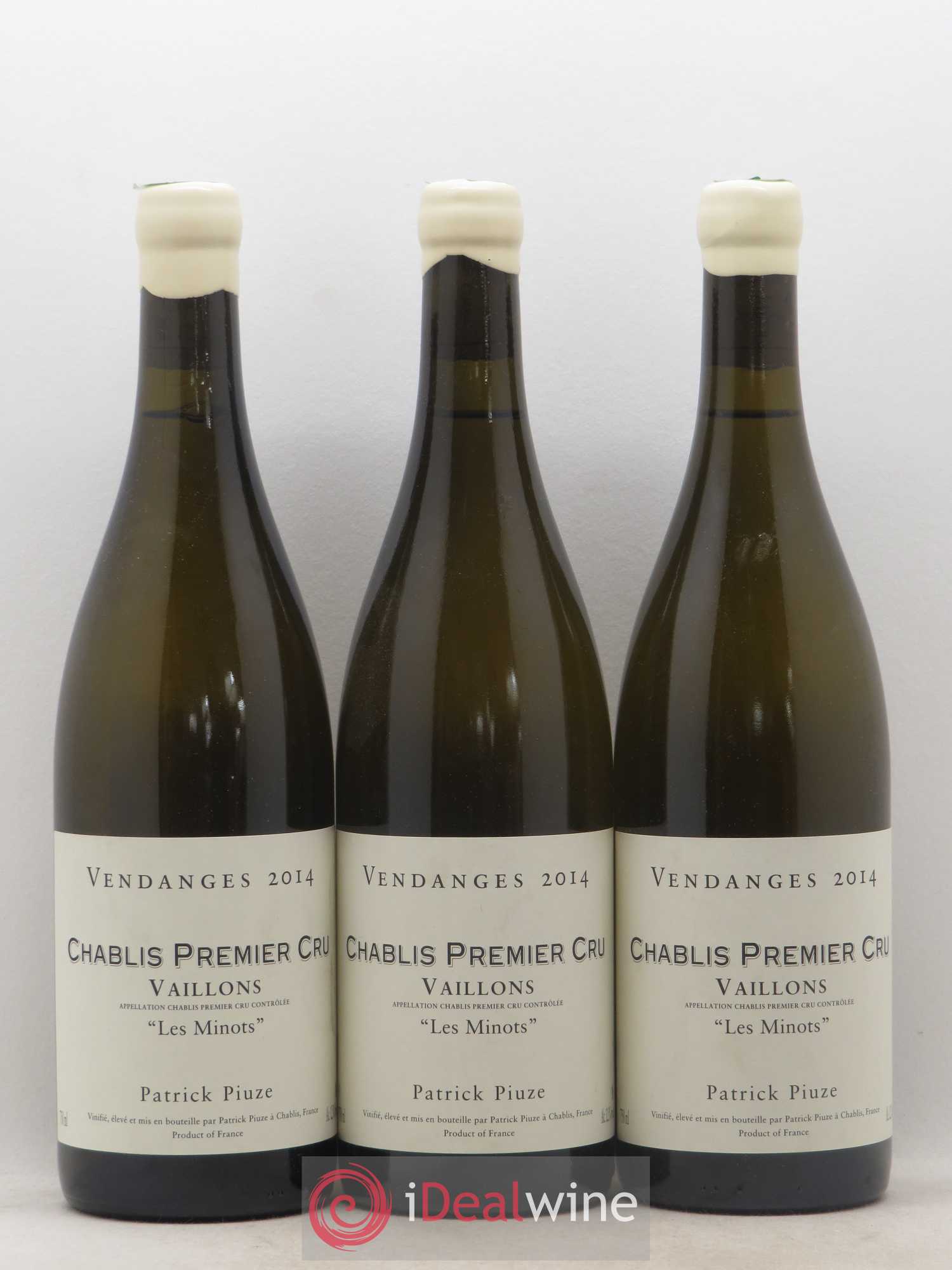 Chablis 1er Cru Vaillons Les Minots Patrick Piuze (Domaine) (sans prix de réserve) 2014 - Lot de 3 bouteilles - 0