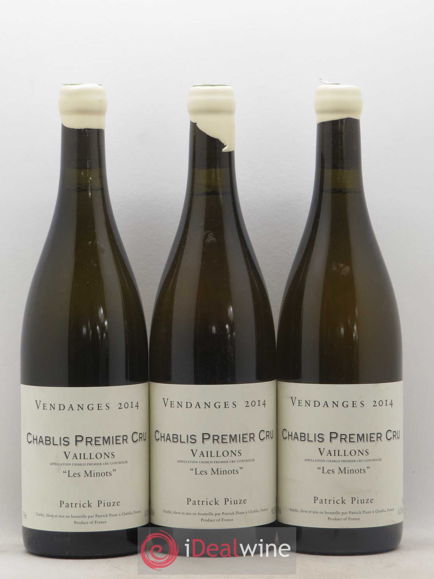Chablis 1er Cru Vaillons Les Minots Patrick Piuze (Domaine) (senza prezzo di riserva) (senza prezzo di riserva) 2014 - Lotto di 3 bottiglie - 0