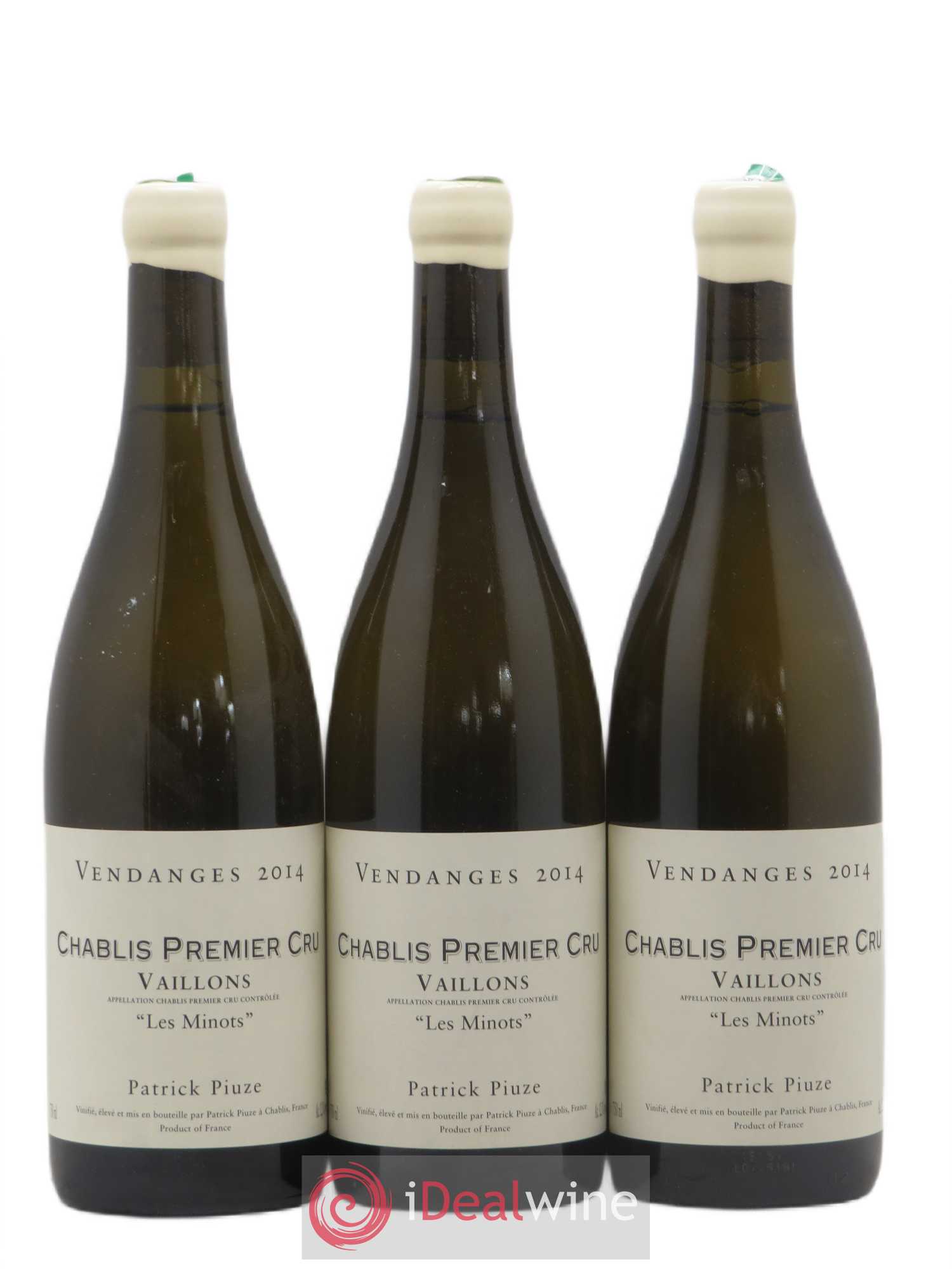 Chablis 1er Cru Vaillons Les Minots Patrick Piuze (Domaine) (sans prix de réserve) 2014 - Lot de 3 bouteilles - 0