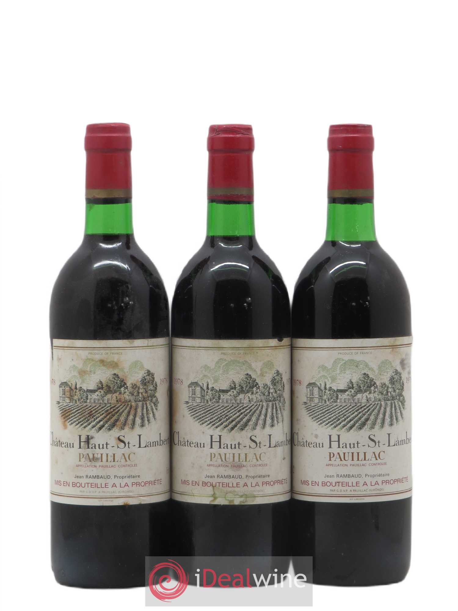 Pauillac Château Haut Saint Lambert (sans prix de réserve) (sans prix de réserve) 1978 - Posten von 3 Flaschen - 0