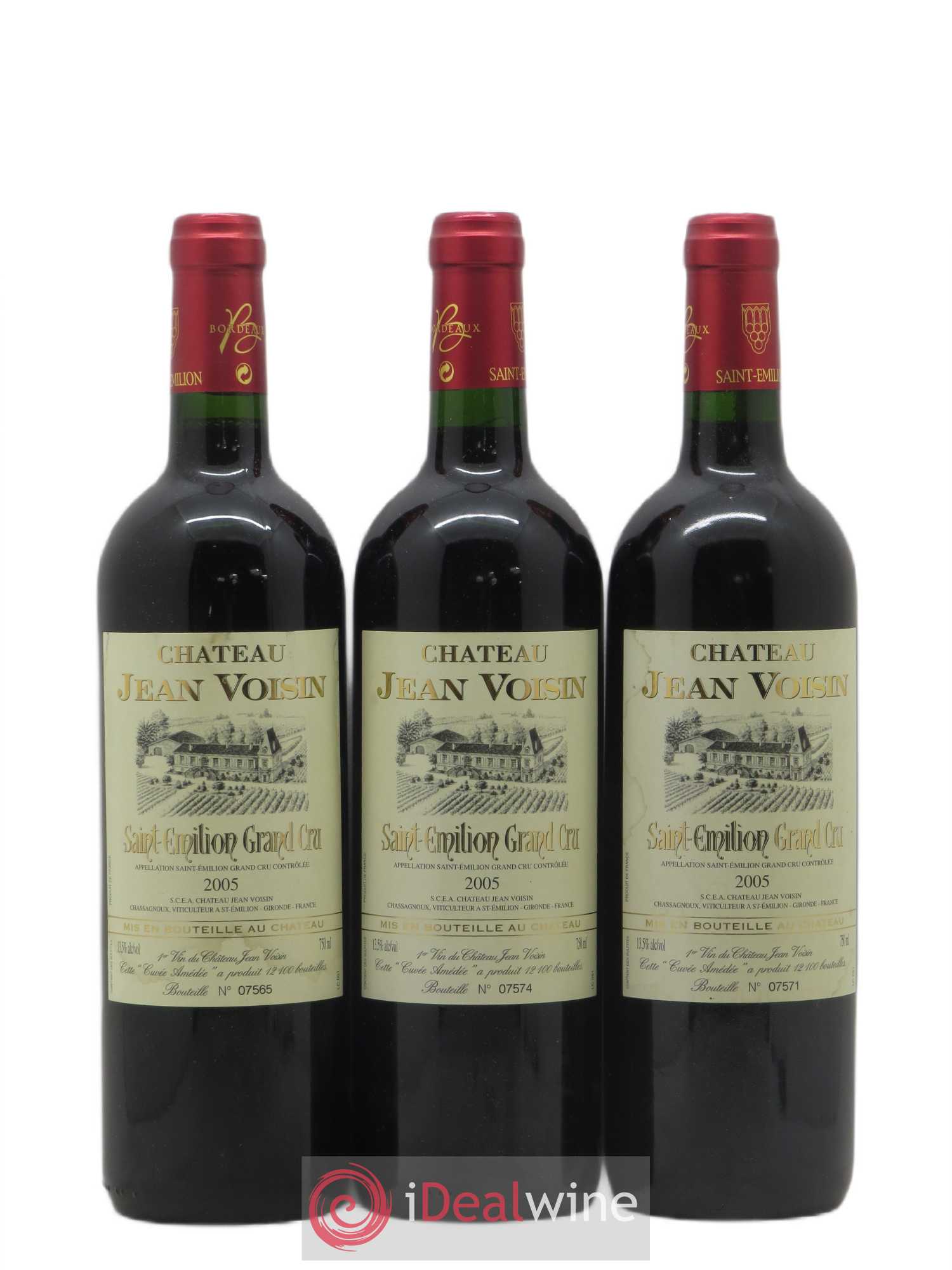 Saint-Émilion Grand Cru Château Jean Voisin (sans prix de réserve) 2005 - Posten von 3 Flaschen - 0