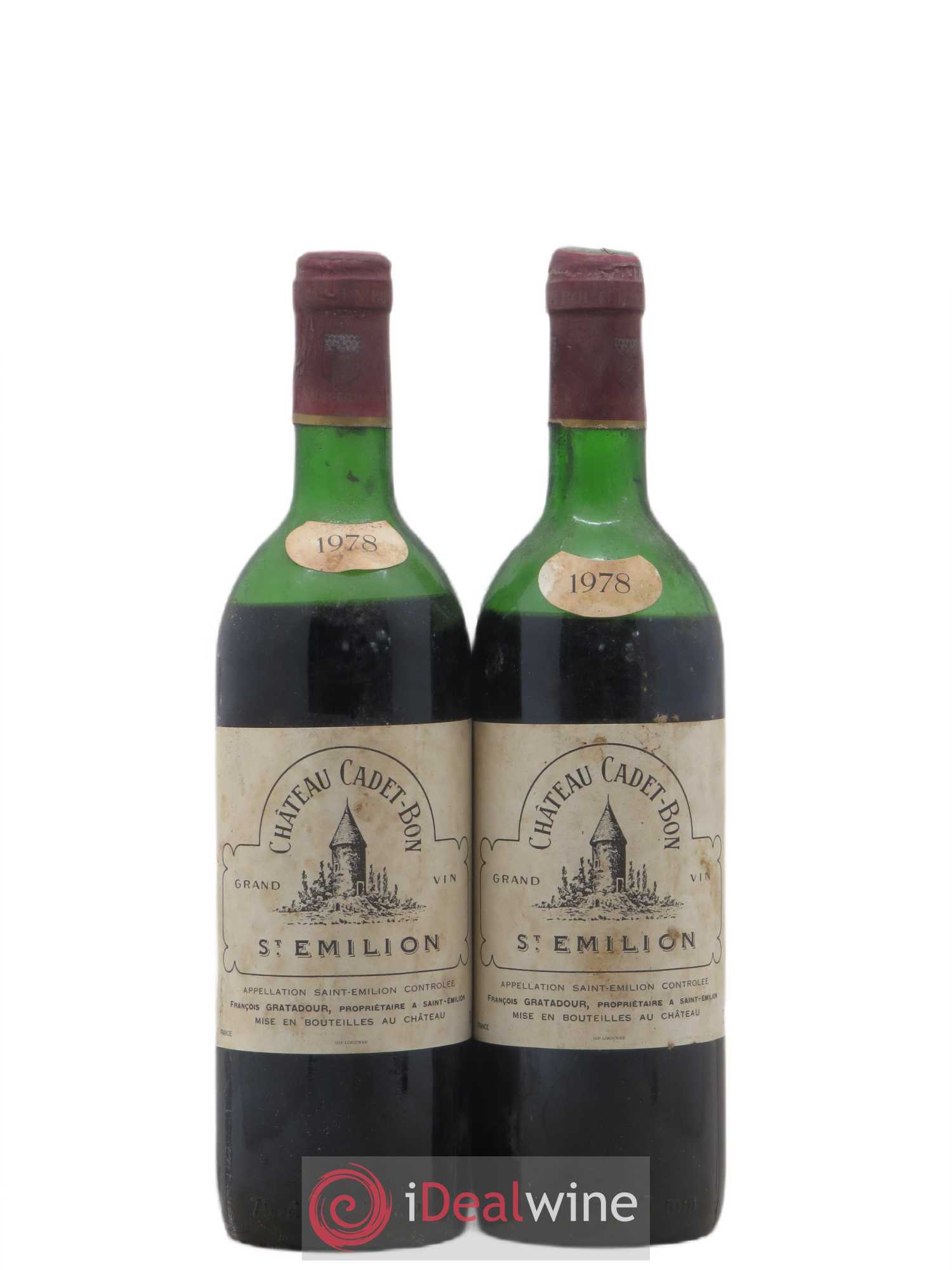 Château Cadet Bon Grand Cru Classé (sans prix de réserve) 1978 - Lot de 2 bouteilles - 0