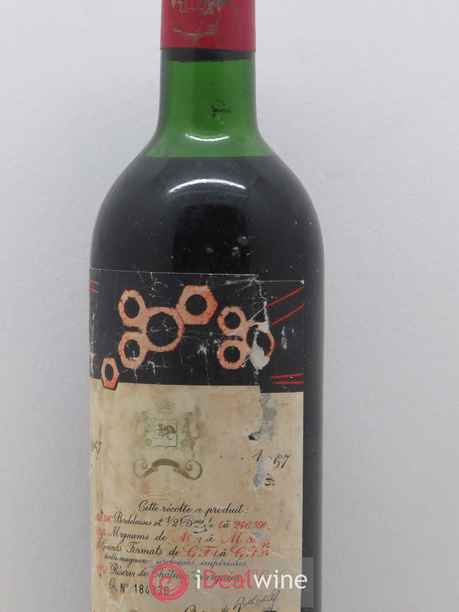Château Mouton Rothschild 1er Grand Cru Classé (sans prix de réserve) 1957 - Lot de 1 bouteille - 1