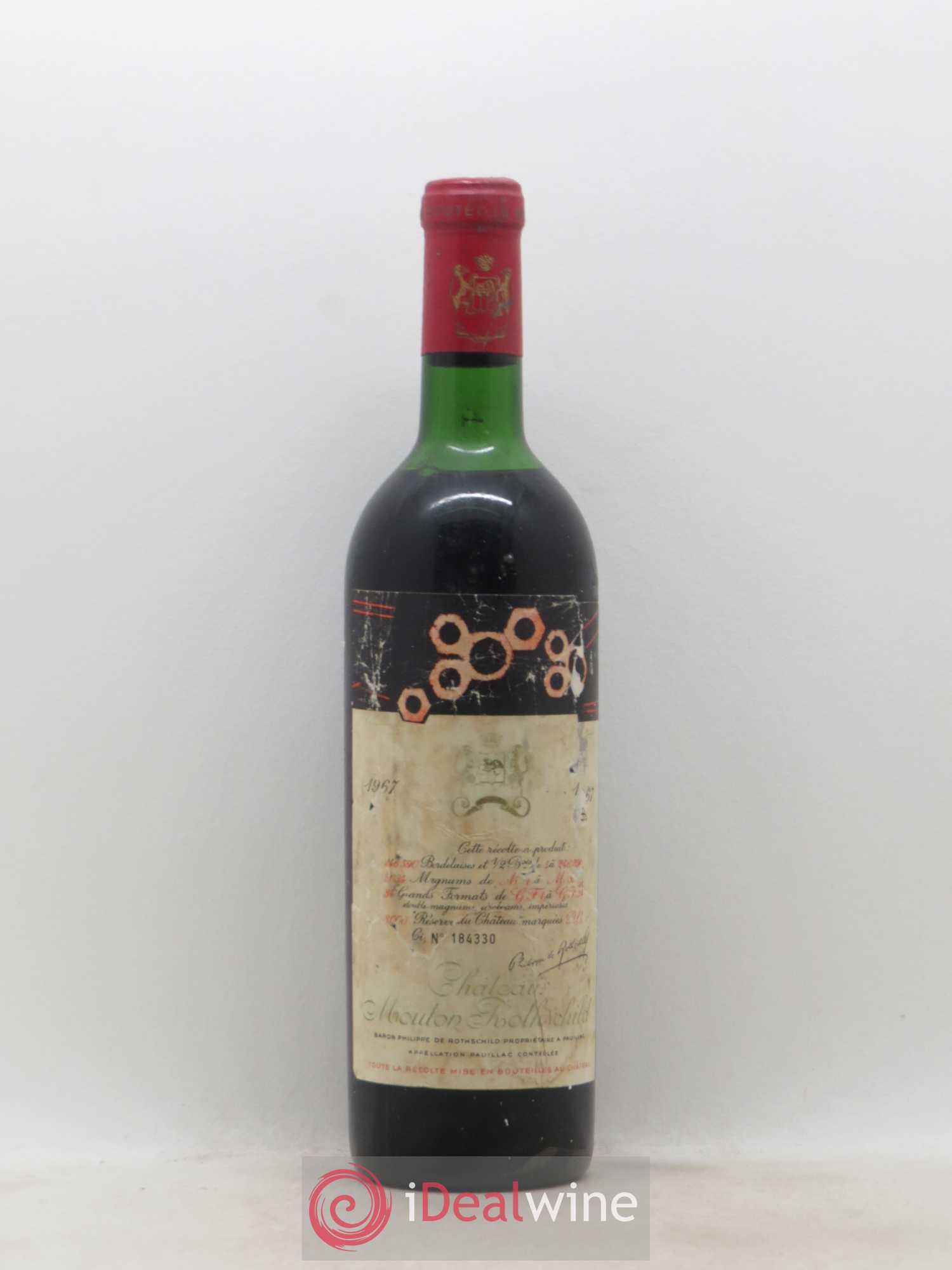 Château Mouton Rothschild 1er Grand Cru Classé (sans prix de réserve) 1957 - Lot de 1 bouteille - 0