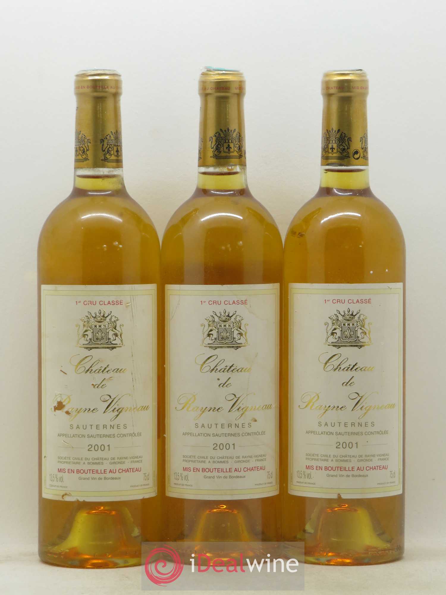 Château de Rayne Vigneau 1er Grand Cru Classé (senza prezzo di riserva) 2001 - Lotto di 3 bottiglie - 0