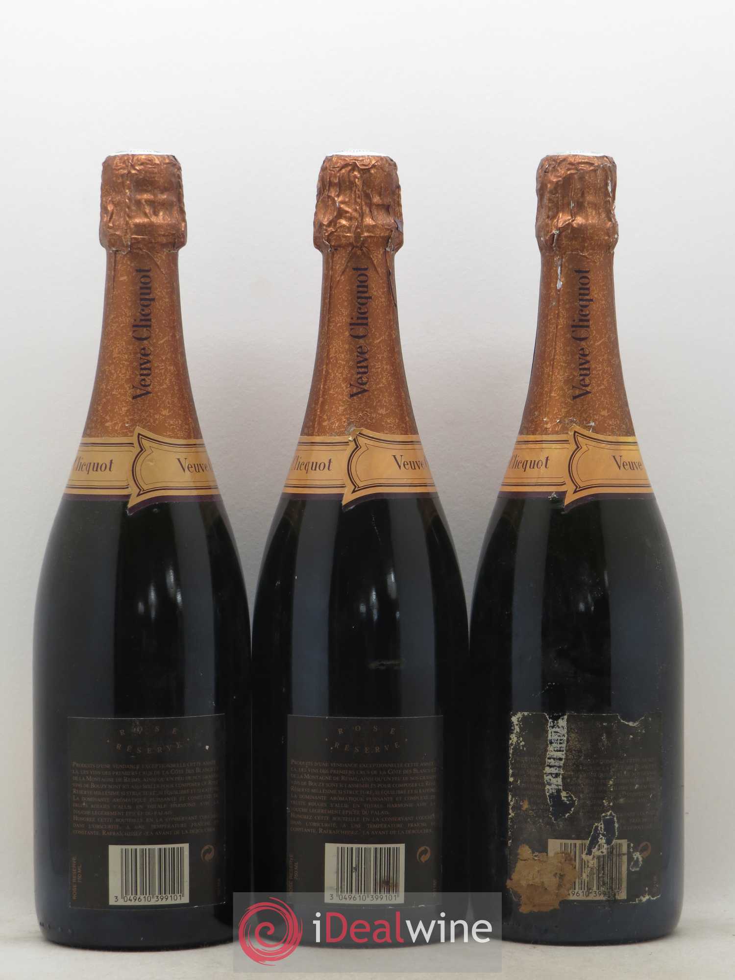 Vintage Rosé Veuve Clicquot (sans prix de réserve) 1988 - Lot de 3 bouteilles - 1
