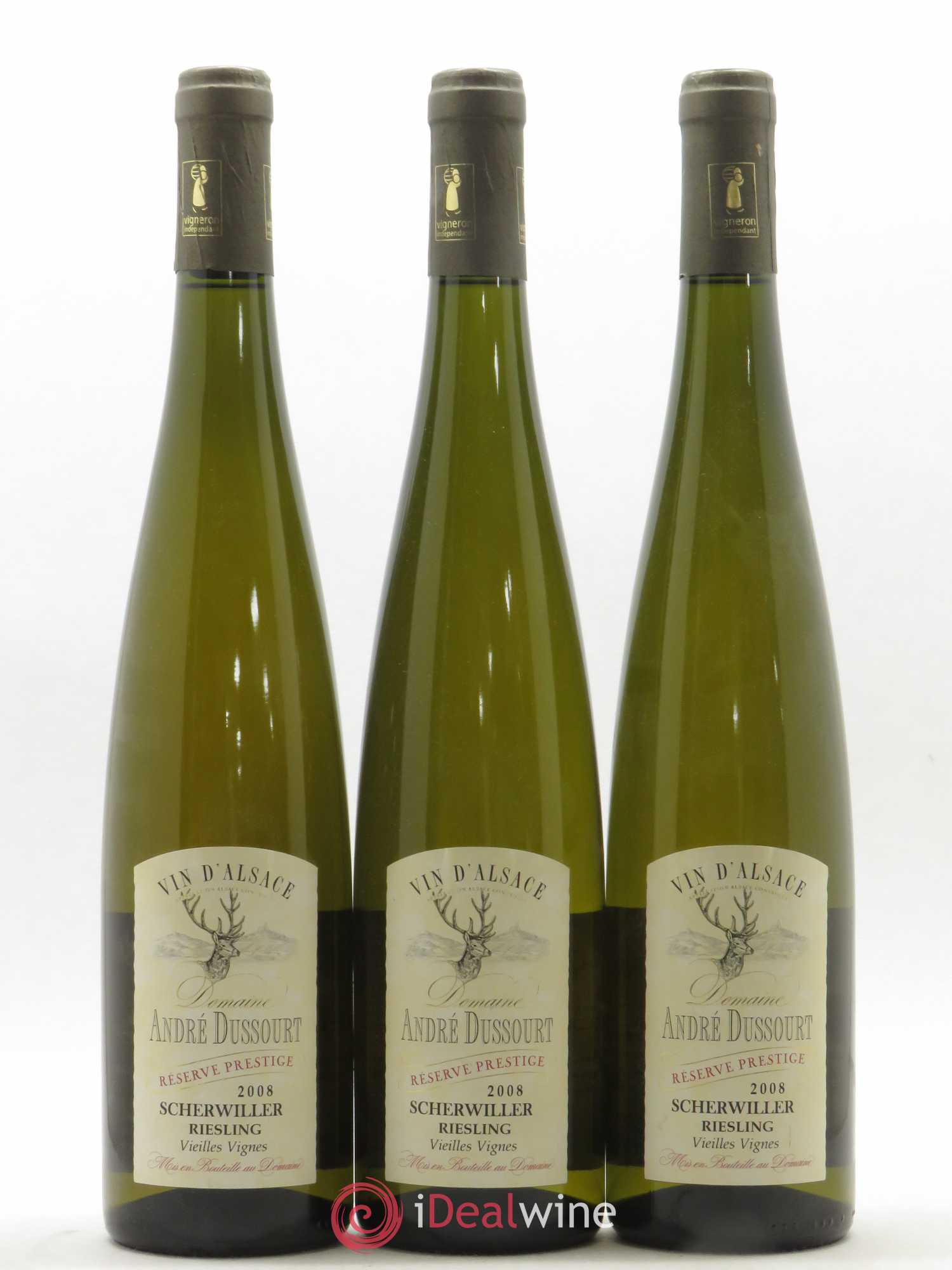 Riesling Scherwiller Vieilles vignes réserve prestige Dussourt (sans prix de réserve) 2008 - Posten von 3 Flaschen - 0