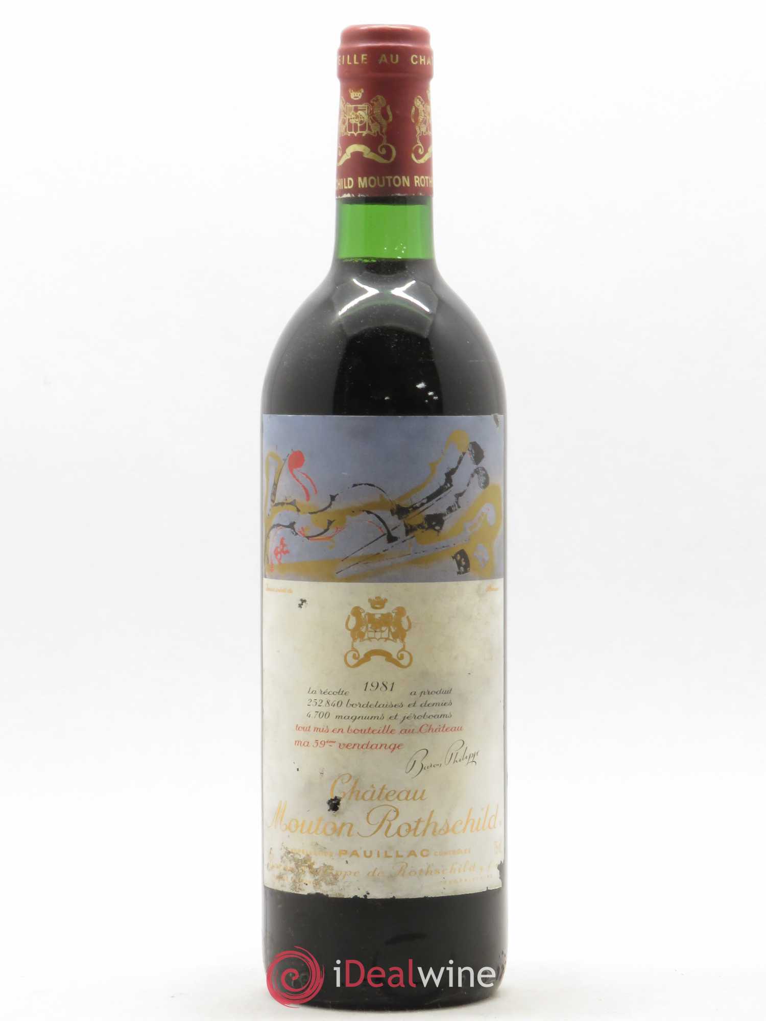Château Mouton Rothschild 1er Grand Cru Classé (sans prix de réserve) 1981 - Lot de 1 bouteille - 0