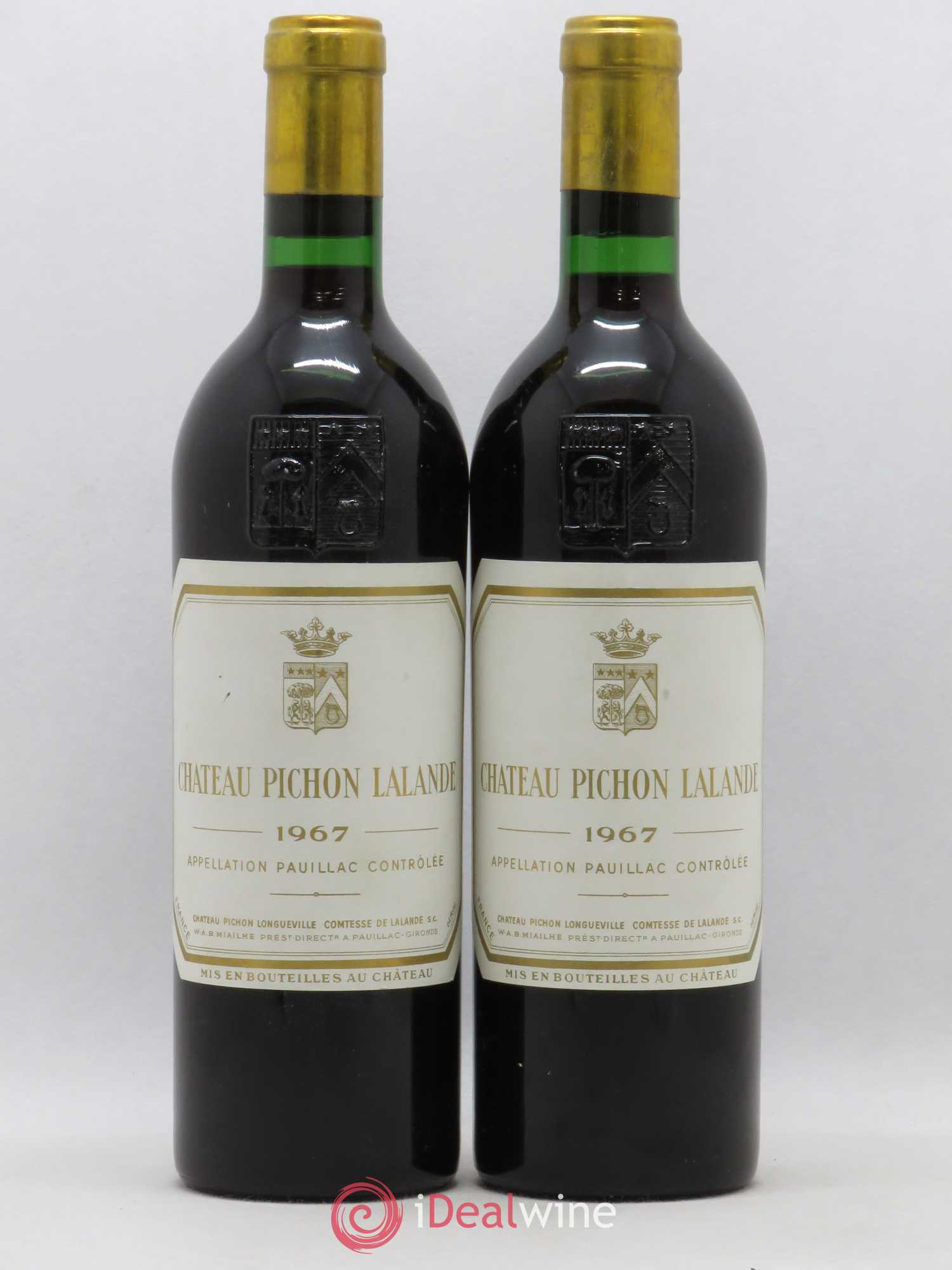 Château Pichon Longueville Comtesse de Lalande 2ème Grand Cru Classé (sans prix de réserve) 1967 - Lot de 2 bouteilles - 0