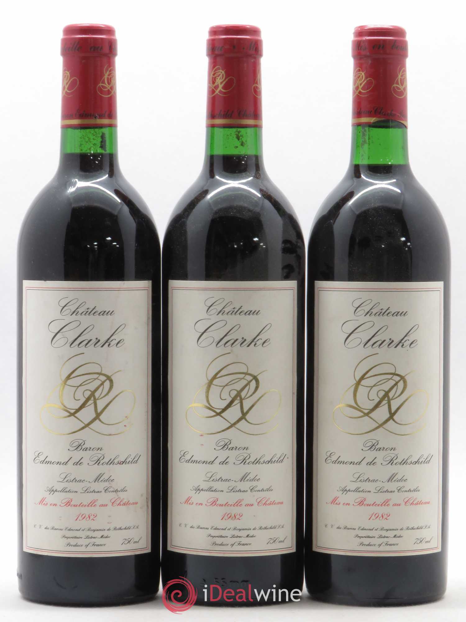 Château Clarke (sans prix de réserve) 1982 - Lot de 3 bouteilles - 0