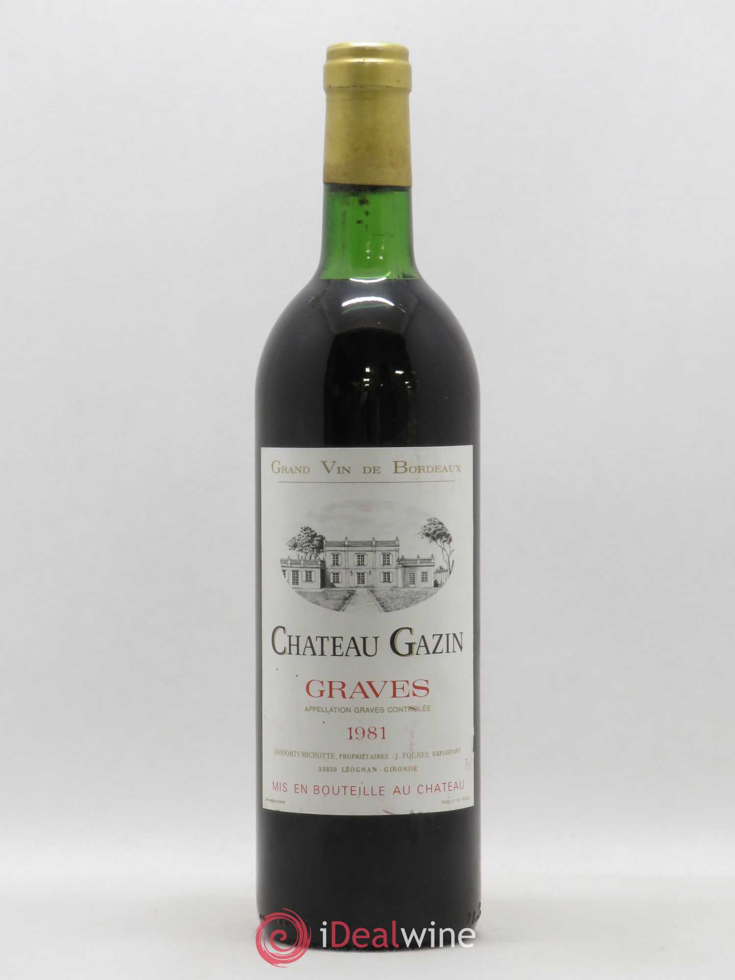 Graves Château Gazin (sans prix de réserve) 1981 - Posten von 1 Flasche - 0