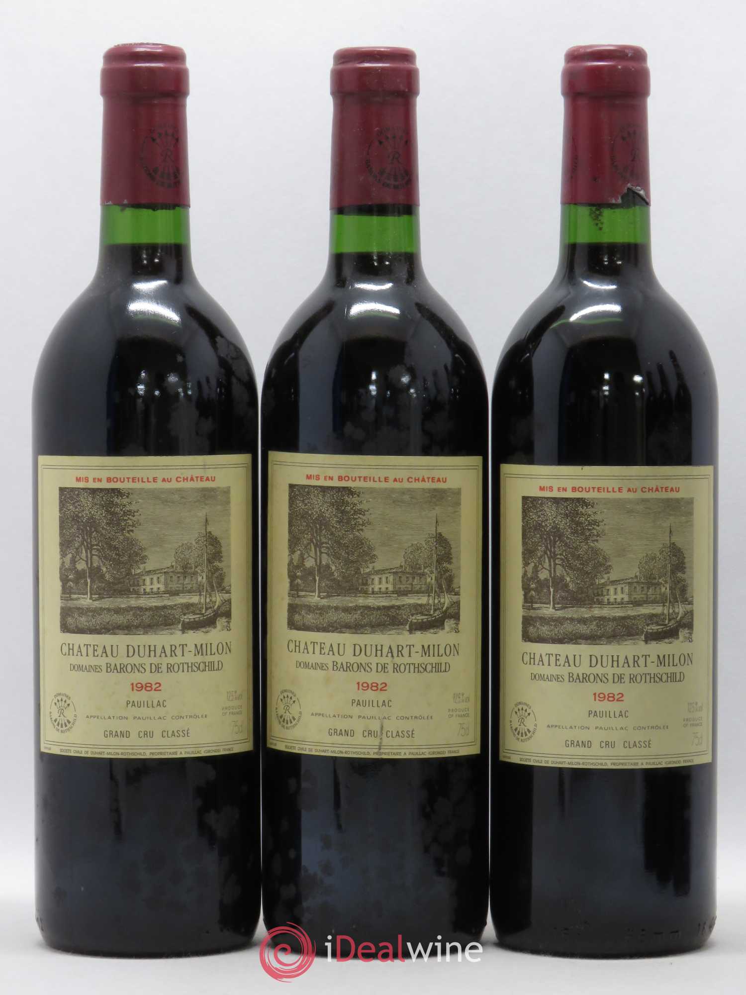 Château Duhart-Milon 4ème Grand Cru Classé (sans prix de réserve) 1982 - Lot de 3 bouteilles - 0