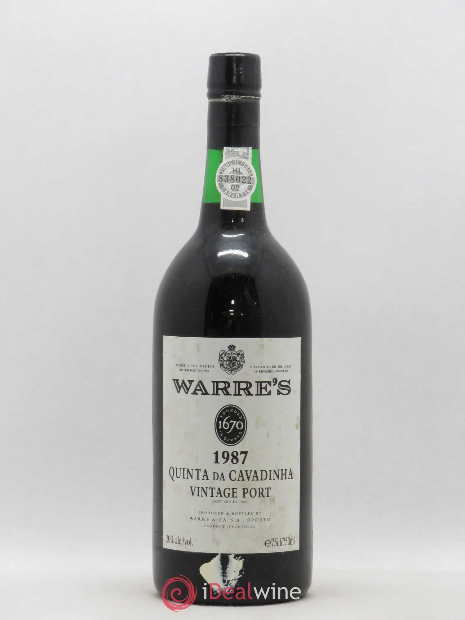 Porto Vintage Quita da Cavadinha Warre's (sans prix de réserve) 1987 - Posten von 1 Flasche - 0