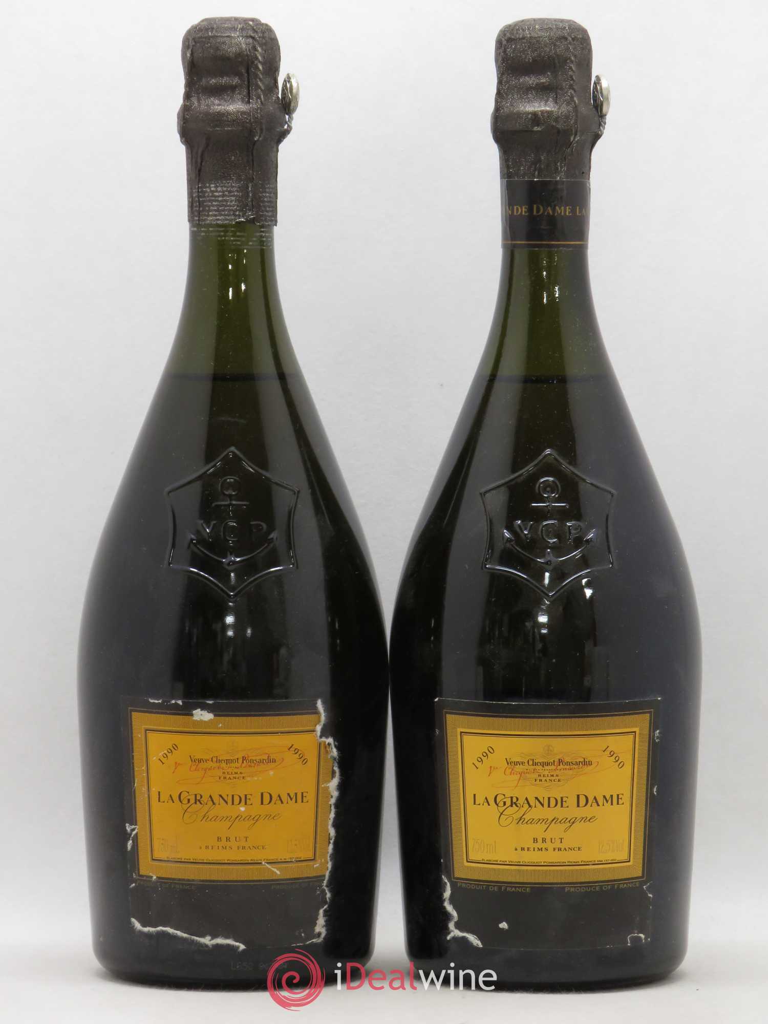 La Grande Dame Veuve Clicquot (sans prix de réserve) 1990 - Lot de 2 bouteilles - 0