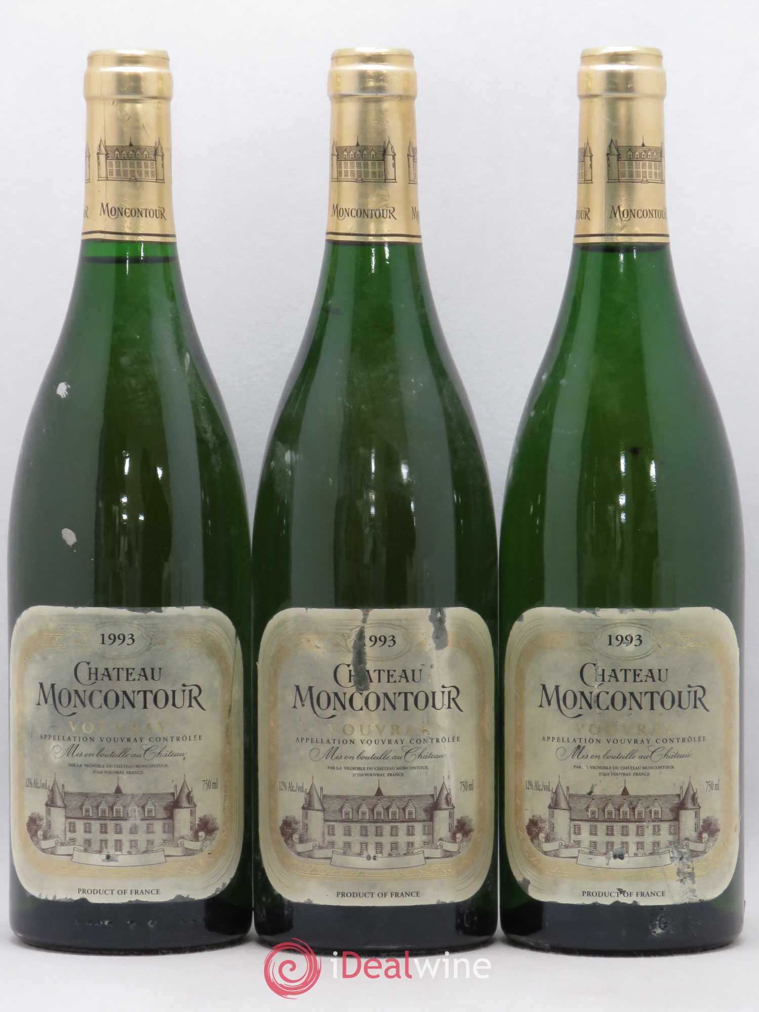 Vouvray Château Moncoutour (sans prix de réserve) 1993 - Posten von 3 Flaschen - 0