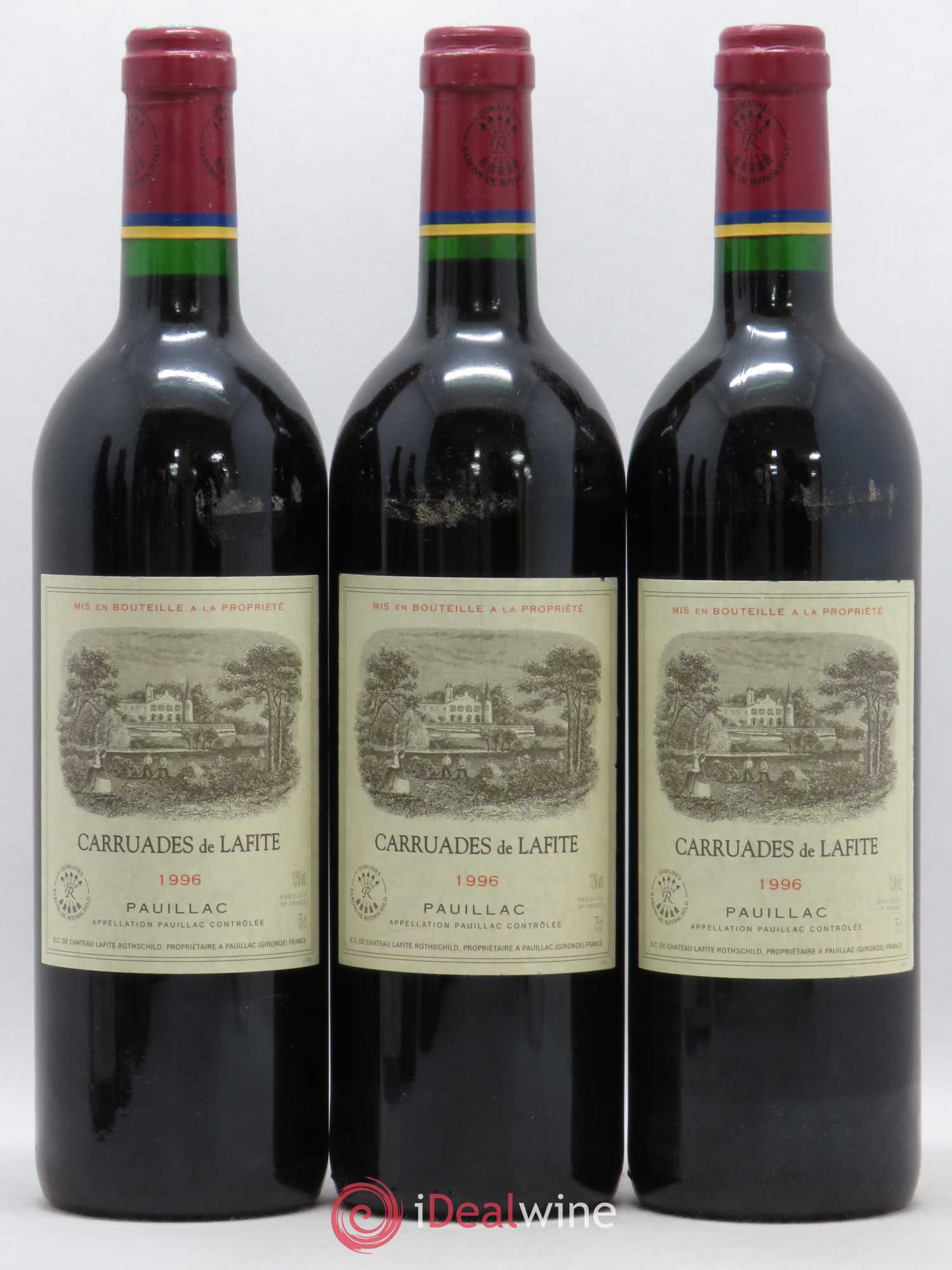 Carruades de Lafite Rothschild Second Vin 1996 - Lot de 3 bouteilles - 0
