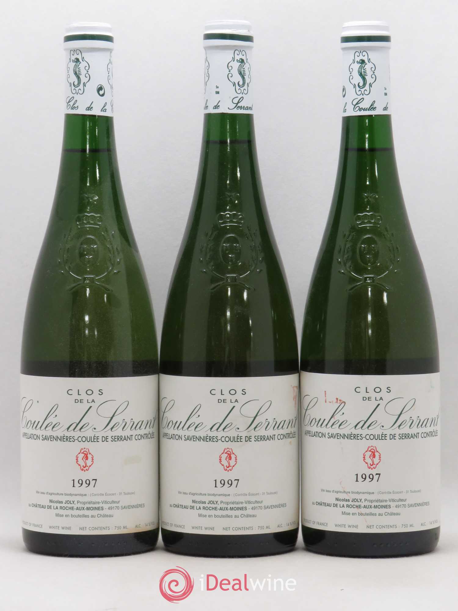 Savennières Clos de la Coulée de Serrant Vignobles de la Coulée de Serrant - Nicolas Joly (sans prix de réserve) 1997 - Lot de 3 bouteilles - 0