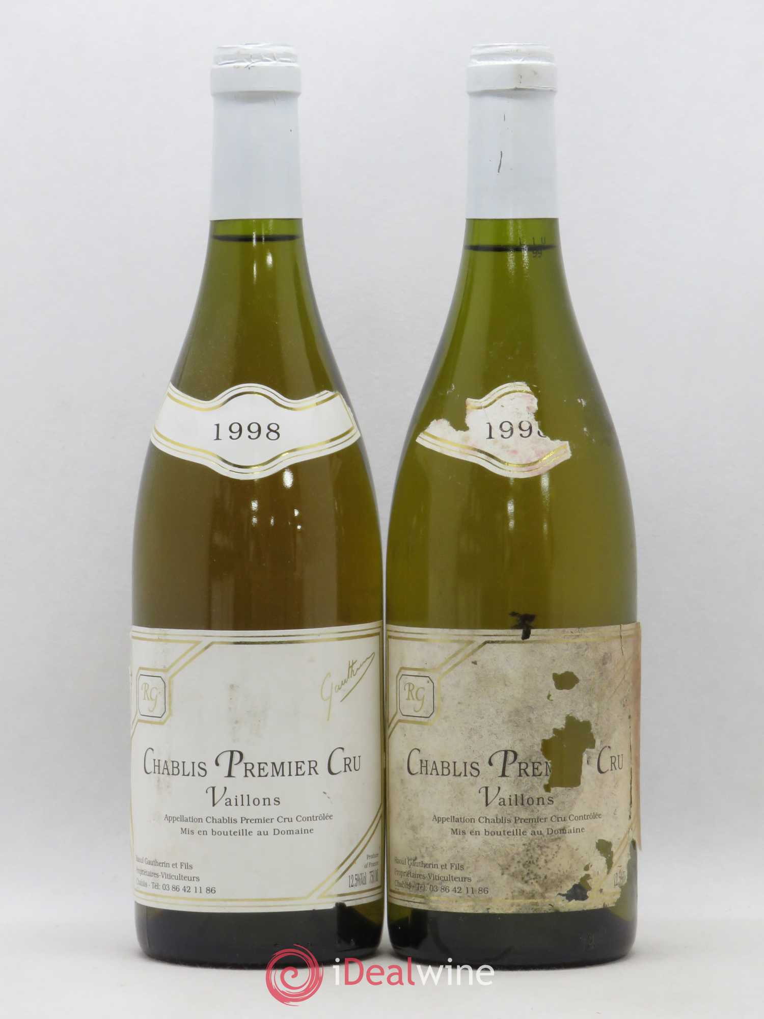 Chablis 1er Cru Vaillons Gautherin et Fils (sans prix de réserve) 1998 - Posten von 2 Flaschen - 0