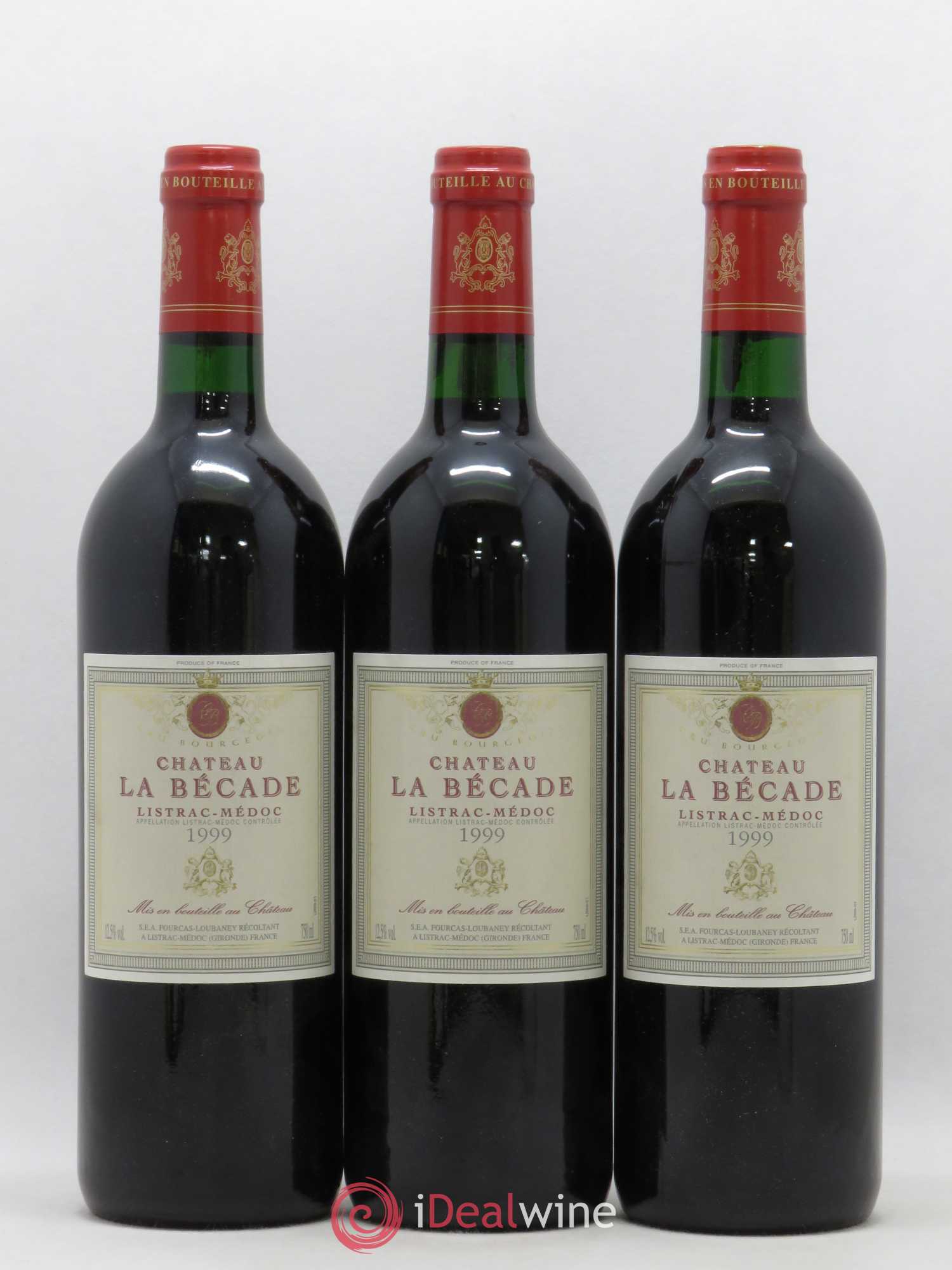 Listrac-Médoc Château La Bécade (sans prix de réserve) 1999 - Posten von 3 Flaschen - 0