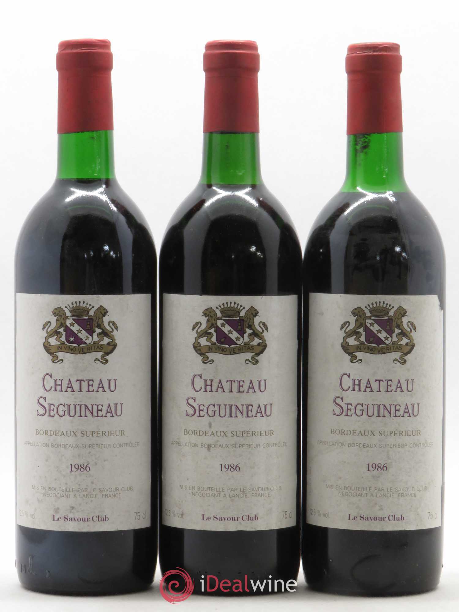 Bordeaux Supérieur Château Seguineau (sans prix de réserve) 1986 - Posten von 3 Flaschen - 0