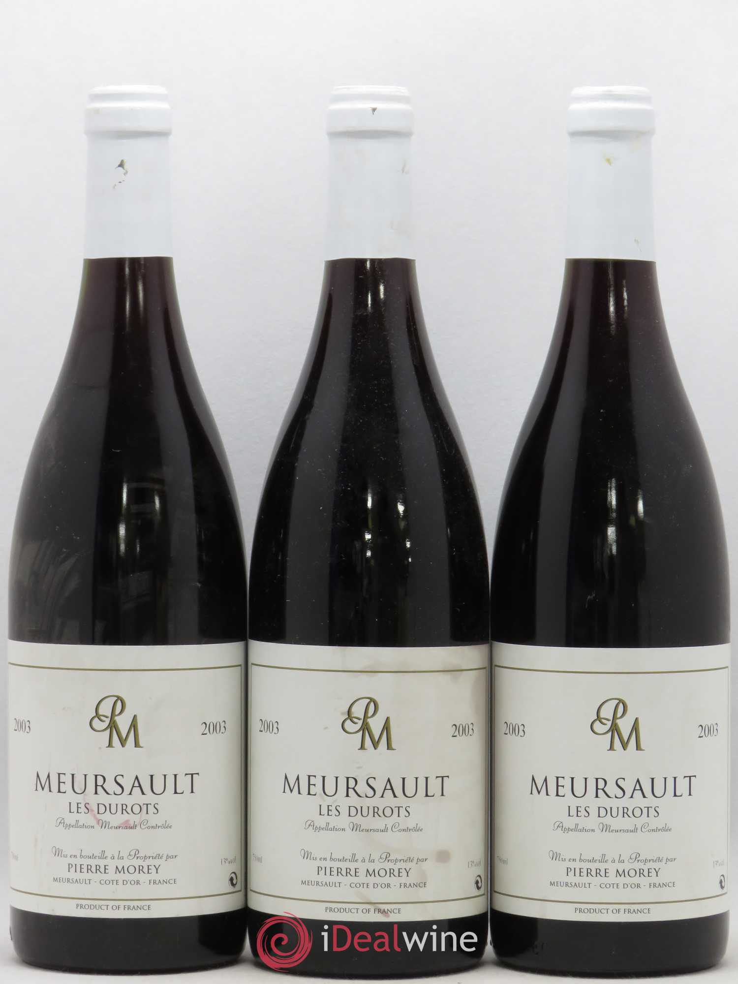 Meursault Les Durots Pierre Morey (Domaine) (sans prix de réserve) 2003 - Lot de 3 bouteilles - 0