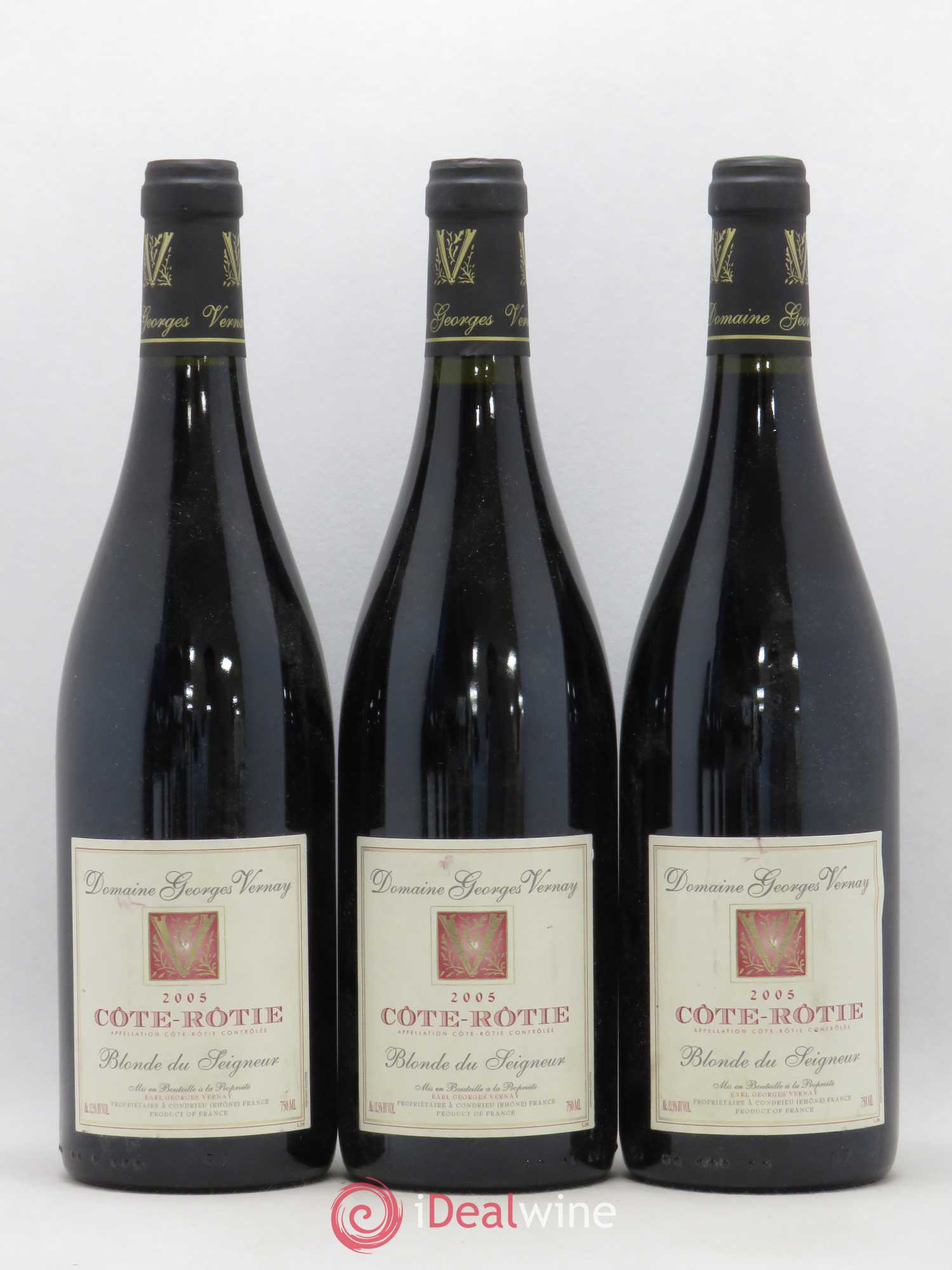 Côte-Rôtie Blonde du Seigneur Georges Vernay (sans prix de réserve) 2005 - Lot de 3 bouteilles - 0