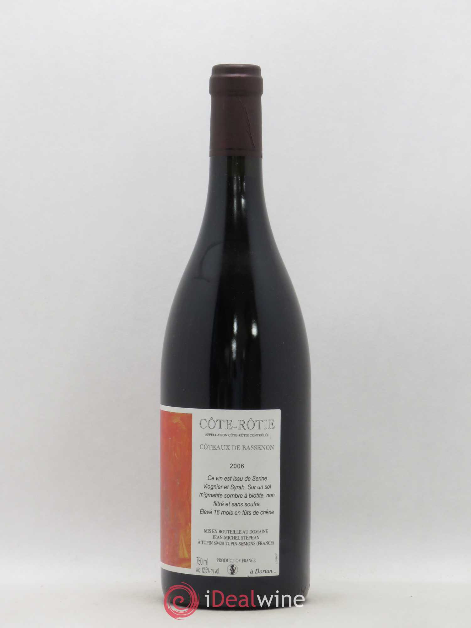 Côte-Rôtie Coteaux de Bassenon Jean-Michel Stephan (sans prix de réserve) 2006 - Lot de 1 bouteille - 1