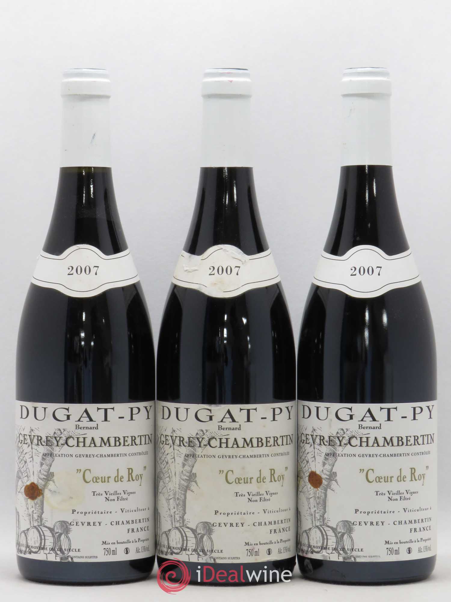 Gevrey-Chambertin Coeur de Roy Très Vieilles Vignes Dugat-Py (sans prix de réserve) 2007 - Lot de 3 bouteilles - 0