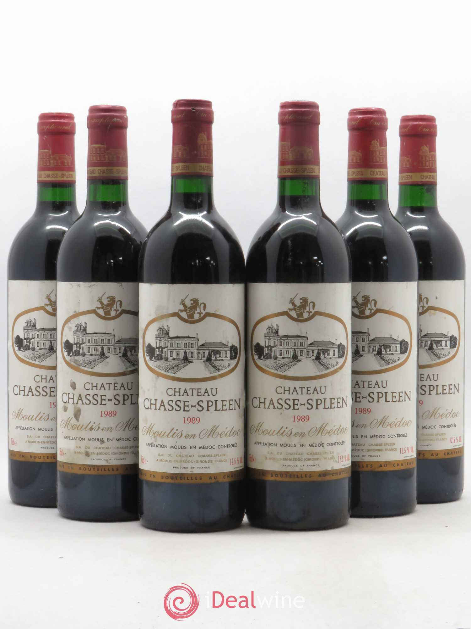Château Chasse Spleen (sans prix de réserve) 1989 - Lot de 6 bouteilles - 0