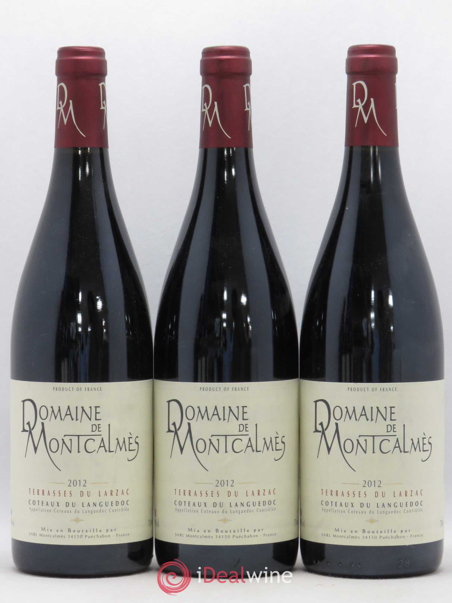 Terrasses du Larzac Domaine de Montcalmès Frédéric Pourtalié (sans prix de réserve) 2012 - Lot de 3 bouteilles - 0
