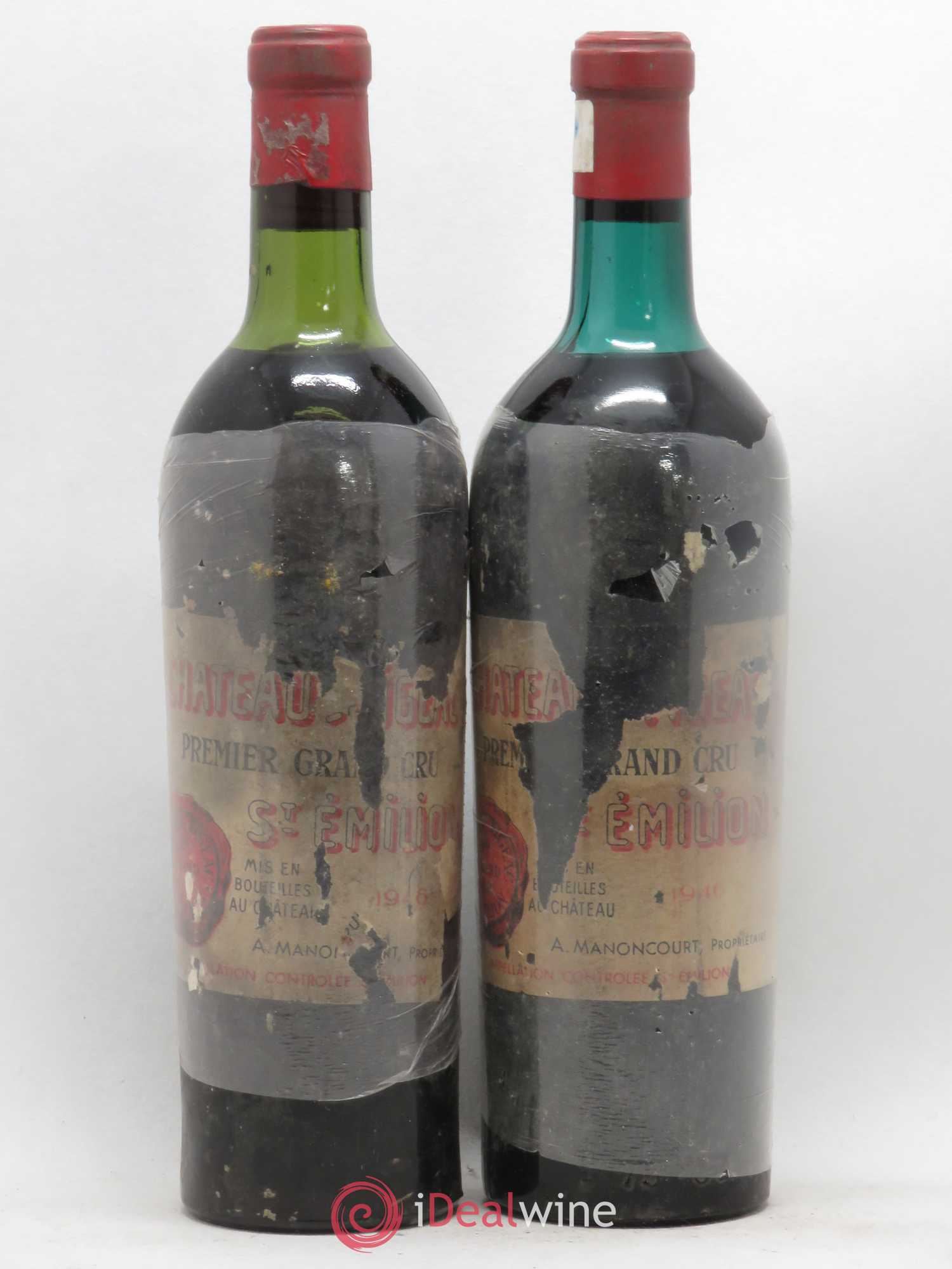 Château Figeac 1er Grand Cru Classé A (sans prix de réserve) 1946 - Lot de 2 bouteilles - 0
