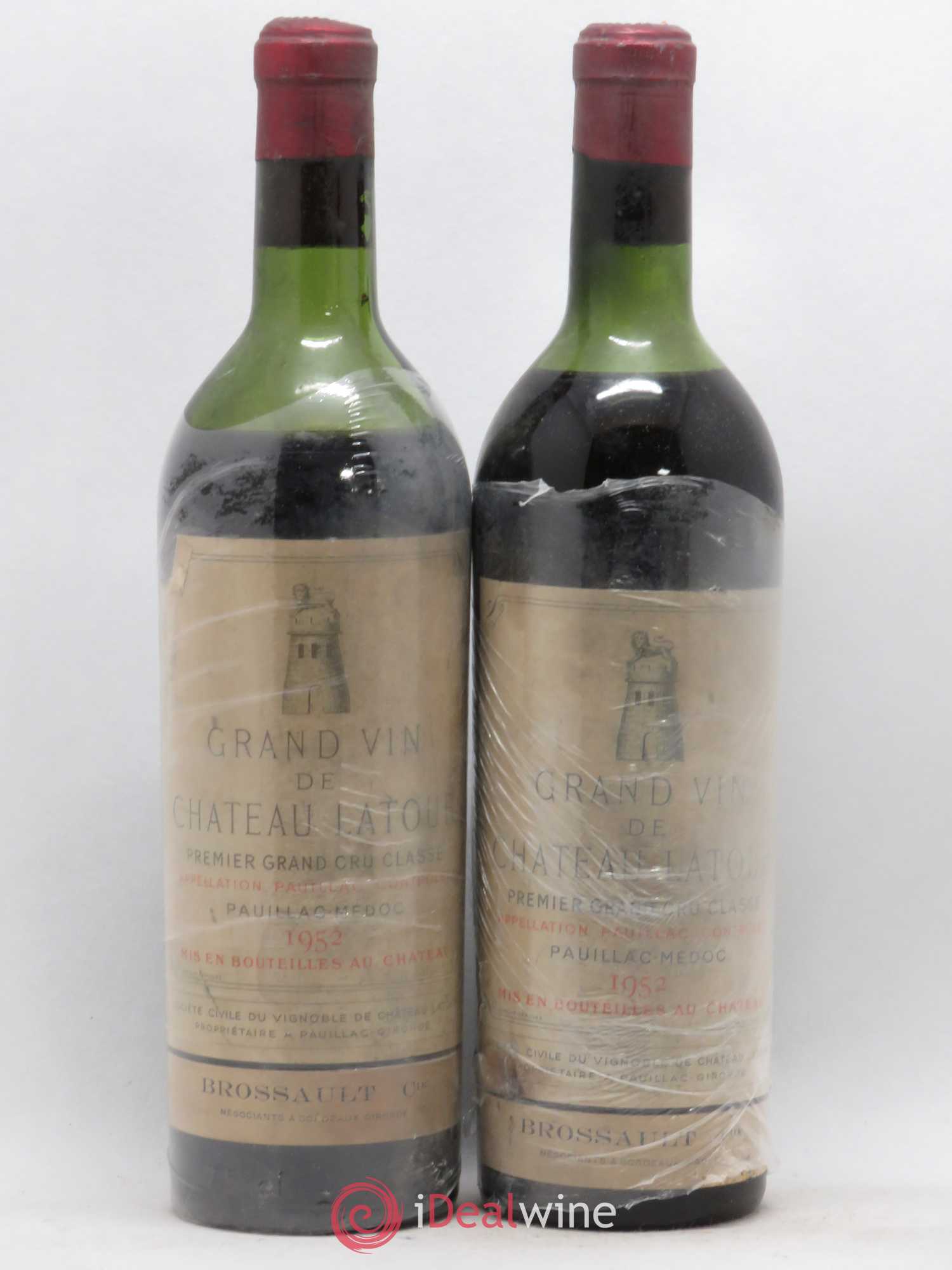 Château Latour 1er Grand Cru Classé 1952 - Lot de 2 bouteilles - 0