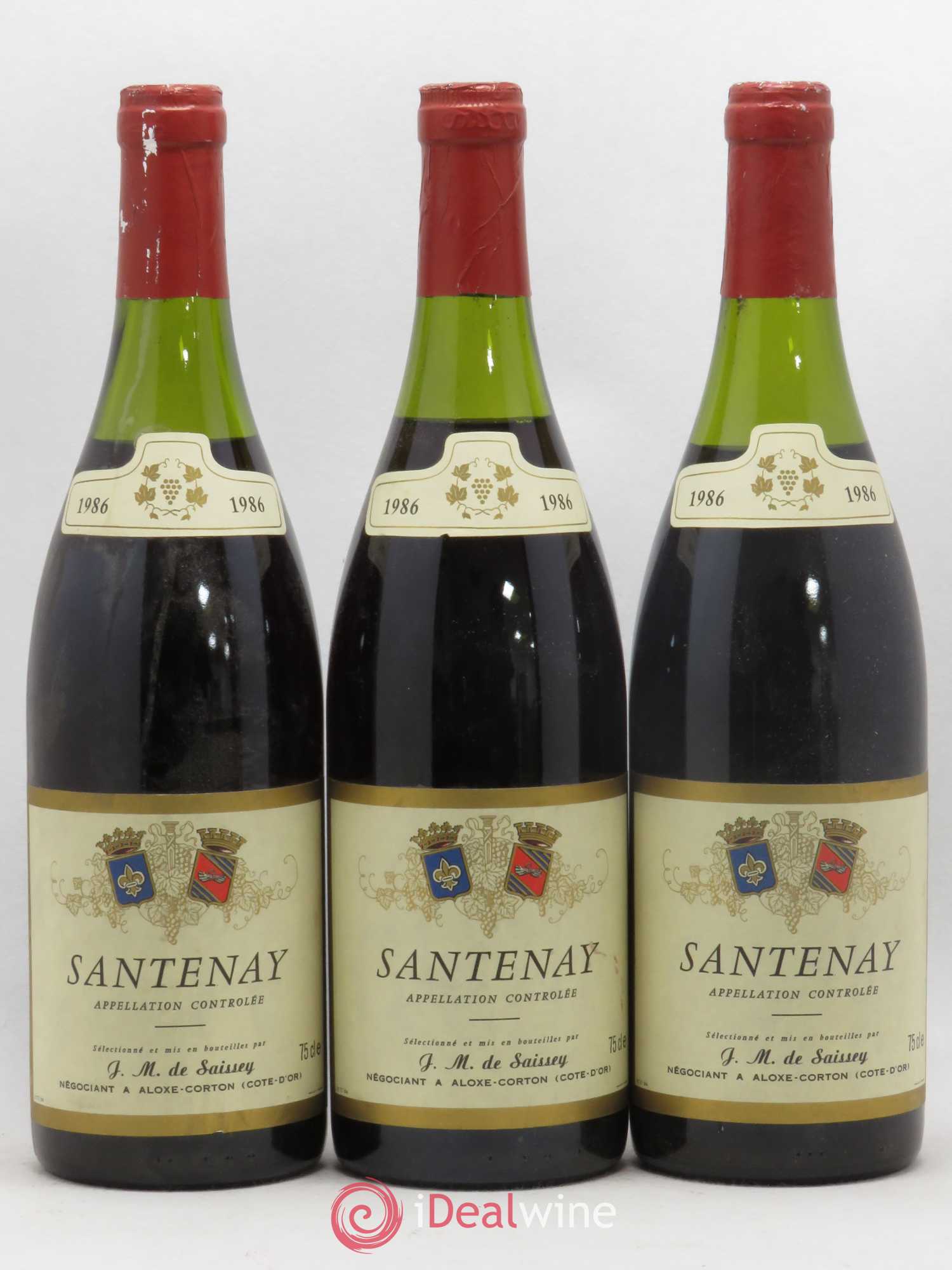Santenay De Saissey (sans prix de réserve) (sans prix de réserve) 1986 - Posten von 3 Flaschen - 0