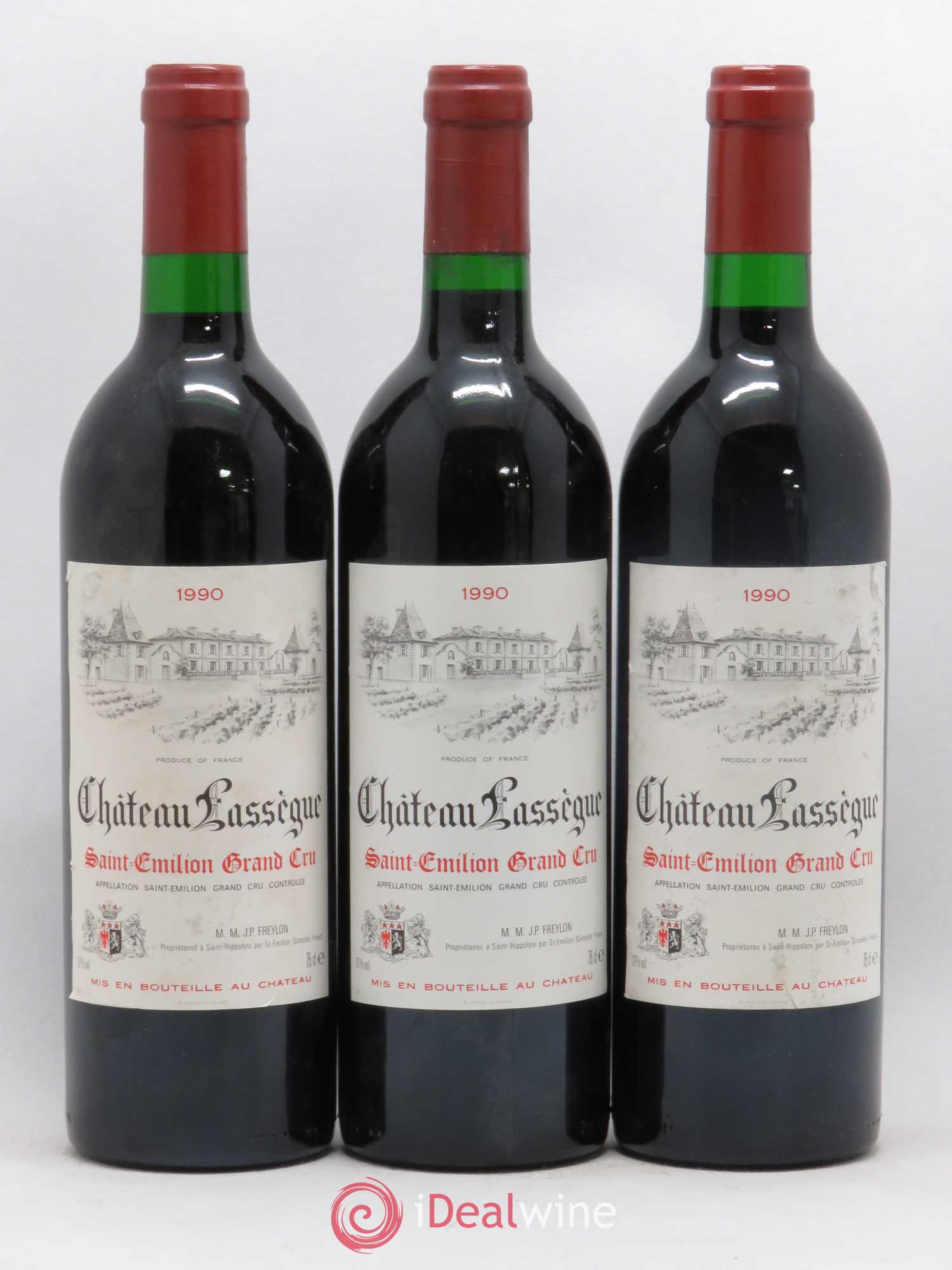 Saint-Émilion Grand Cru Château Lassegue (sans prix de réserve) 1990 - Posten von 3 Flaschen - 0